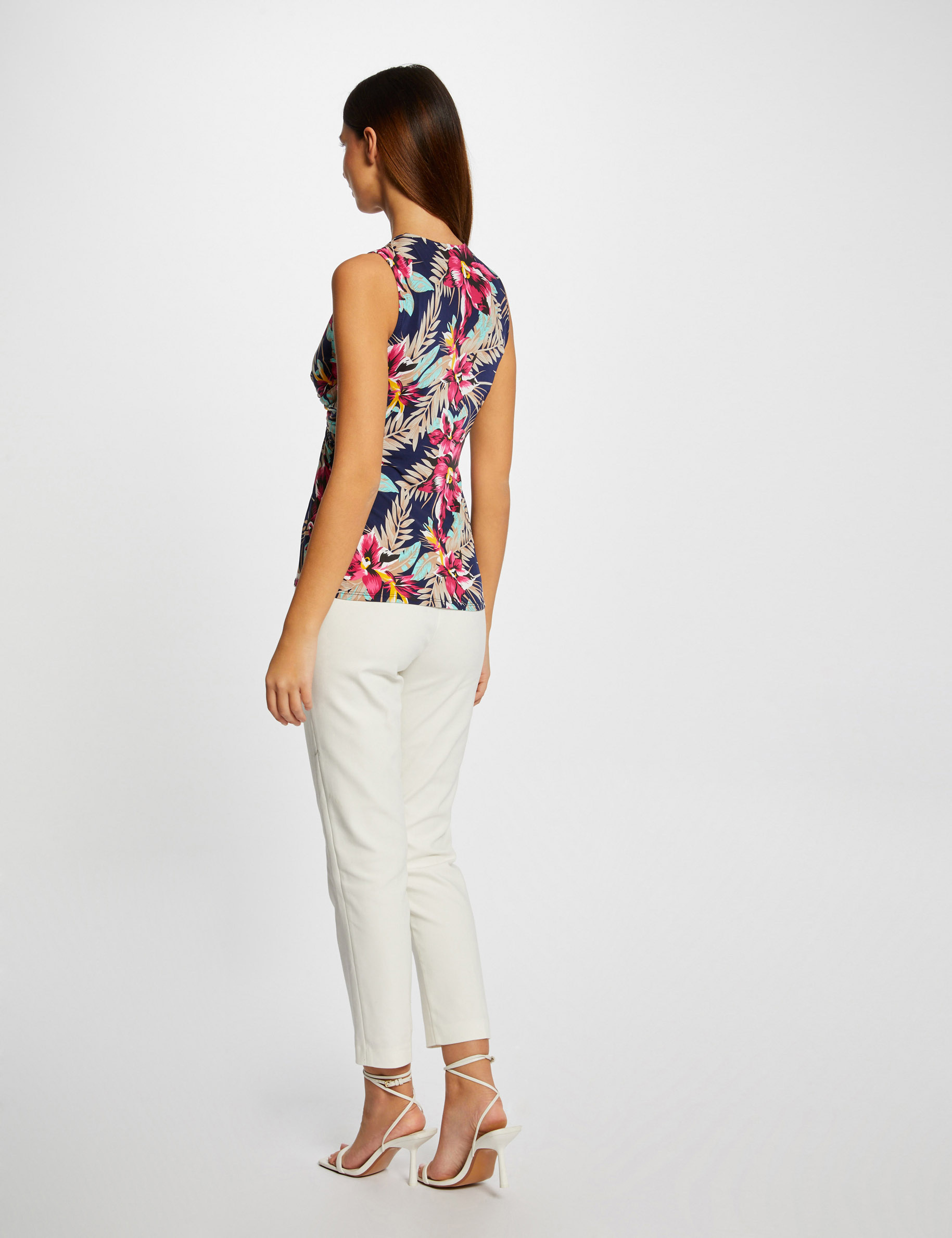 Débardeur bretelles larges imprimé marine femme Débardeur bretelles larges imprimé marine femme