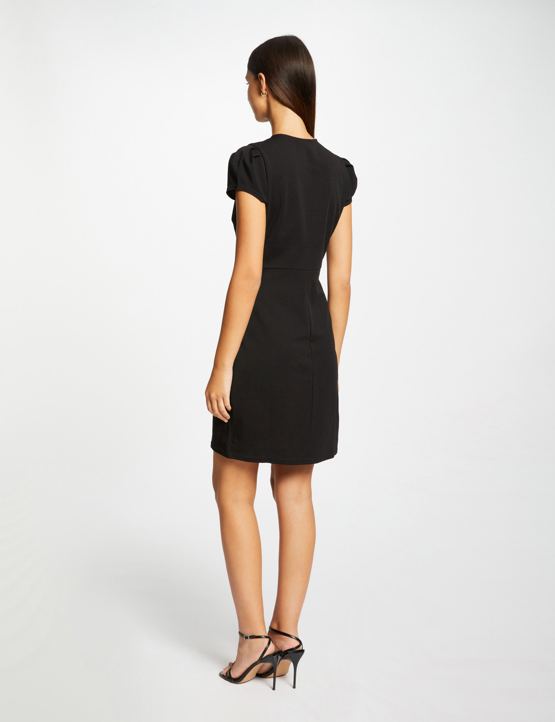 Robe portefeuille avec boucle noir femme