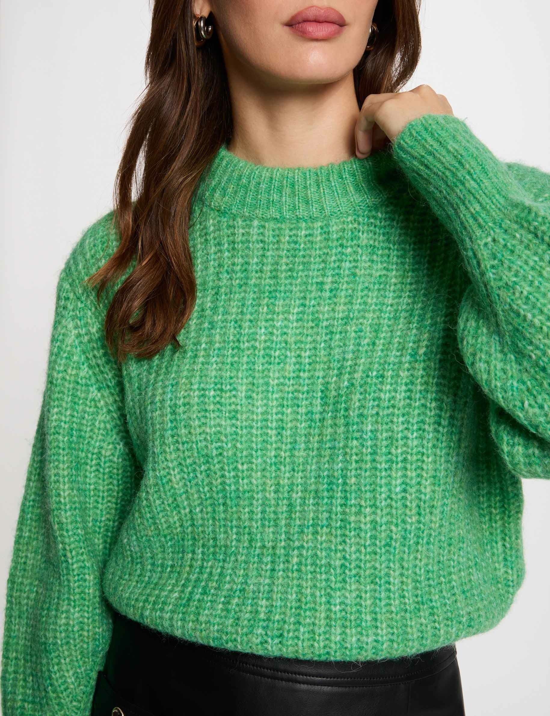 pull col rond manches longues vert menthe femme Pull col rond manches longues vert menthe femme