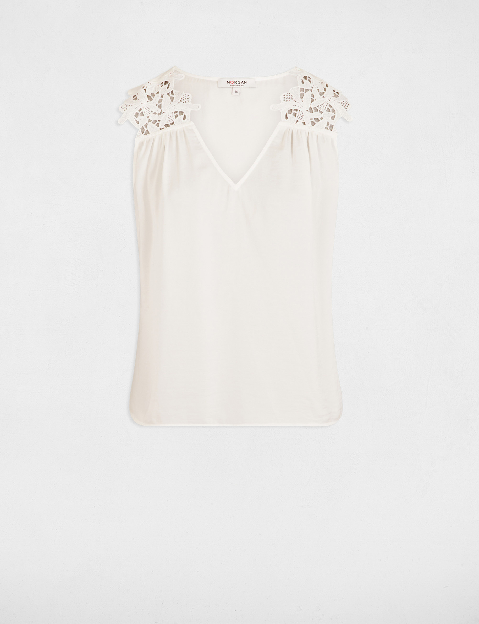 top sans manches dentelle blanc femme Top sans manches dentelle blanc femme