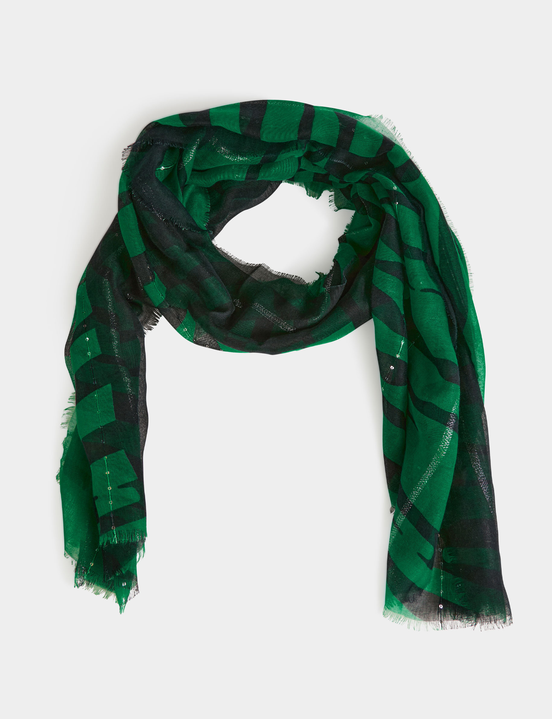 Foulard imprimé zèbre vert femme Foulard imprimé zèbre vert femme