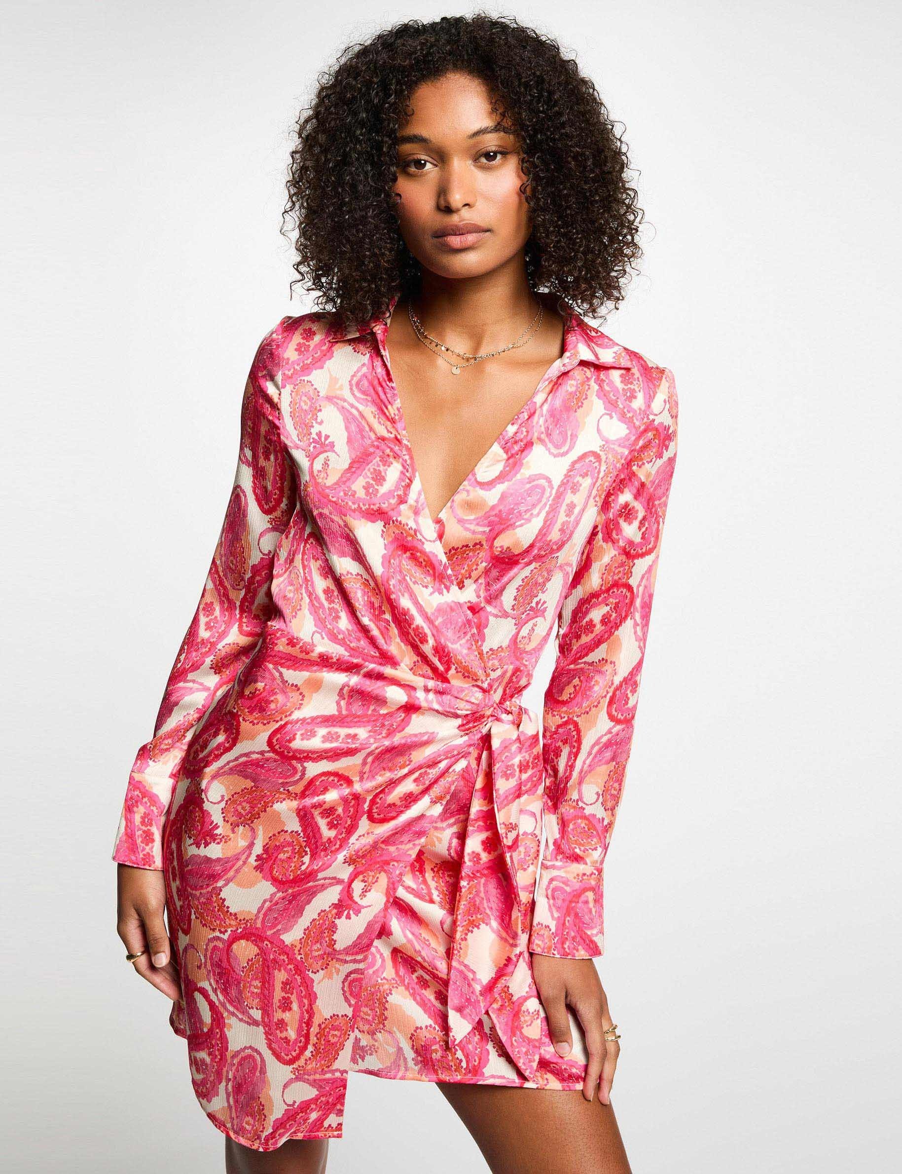 robe courte portefeuille multicolore femme Robe courte portefeuille multicolore femme