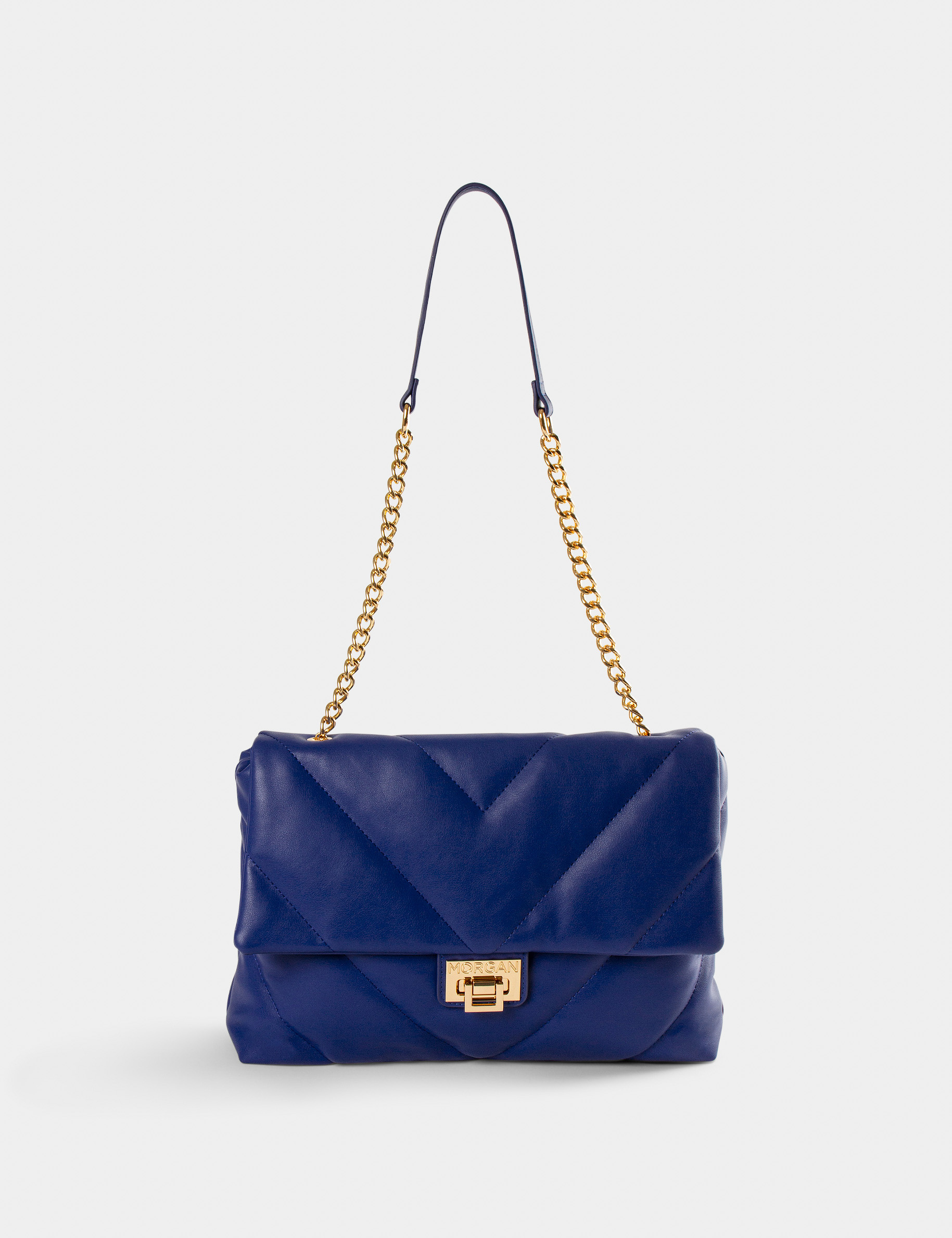Sac rectangulaire matelassé bleu femme