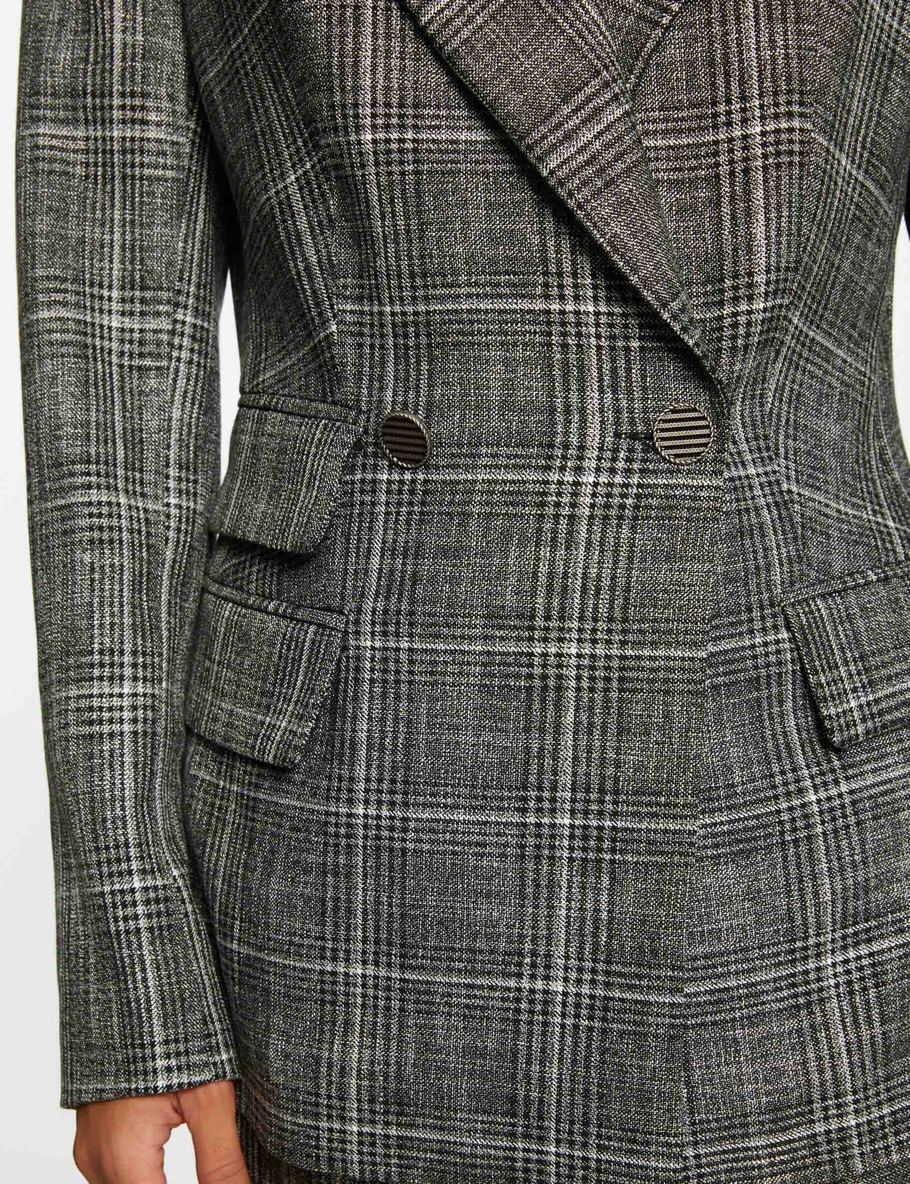 Veste tailleur city droite à carreaux gris moyen femme Veste tailleur city droite à carreaux gris moyen femme