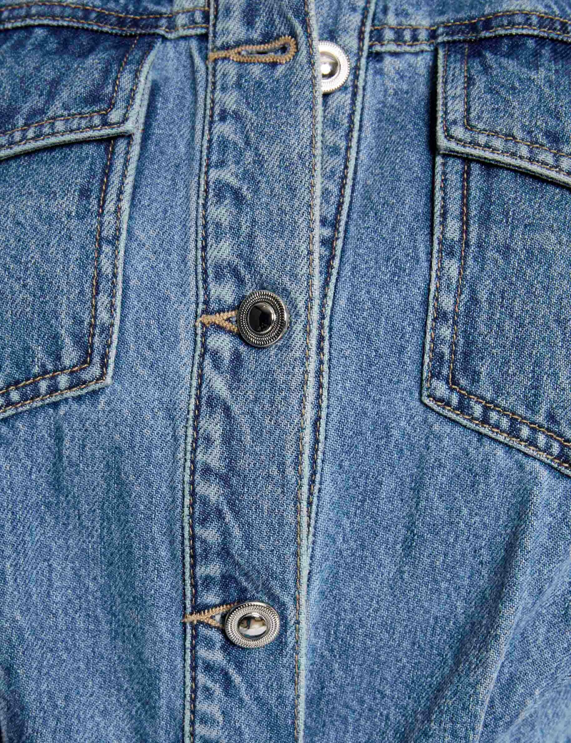 Combishort en jean denim stone femme
