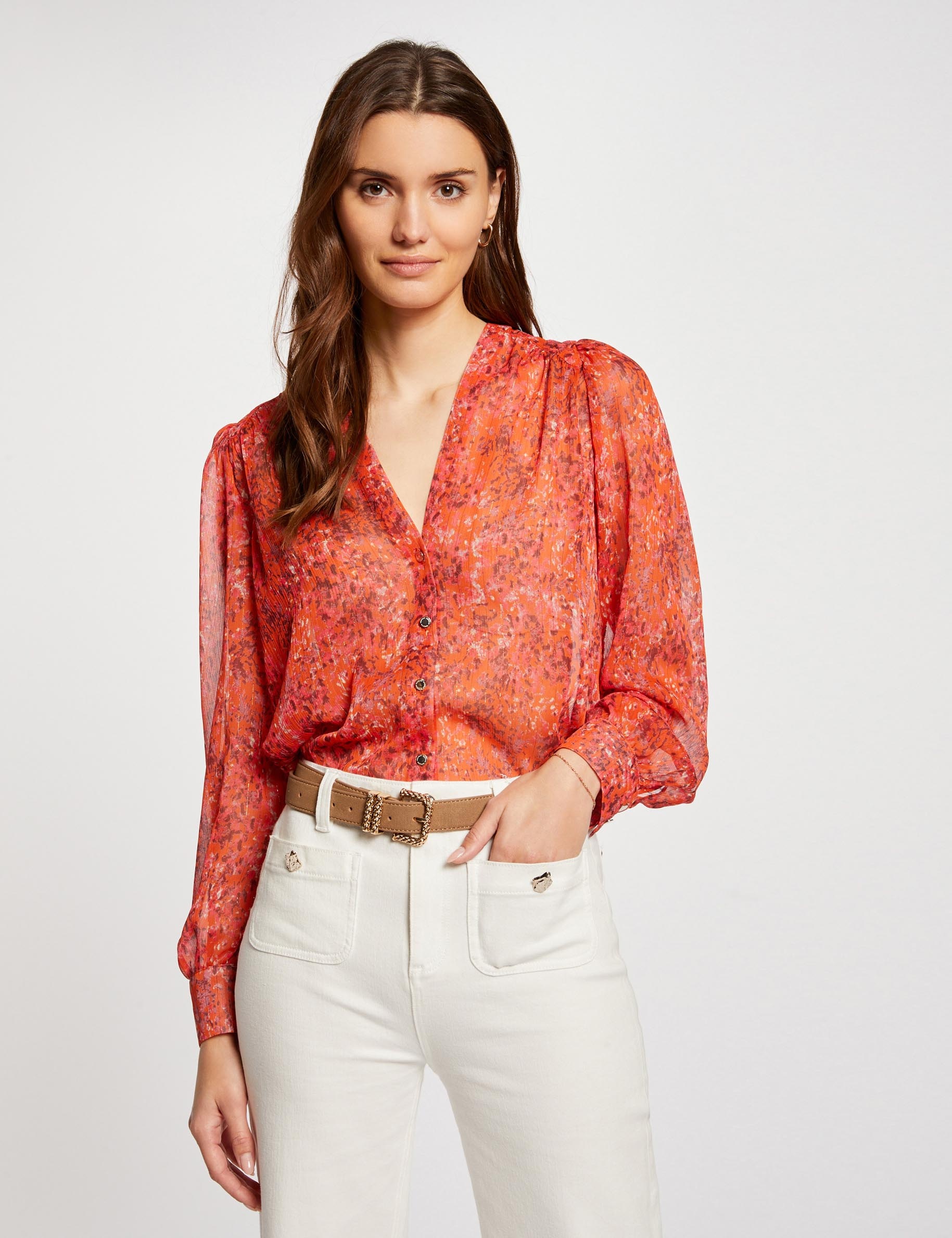 Chemise femme online col v