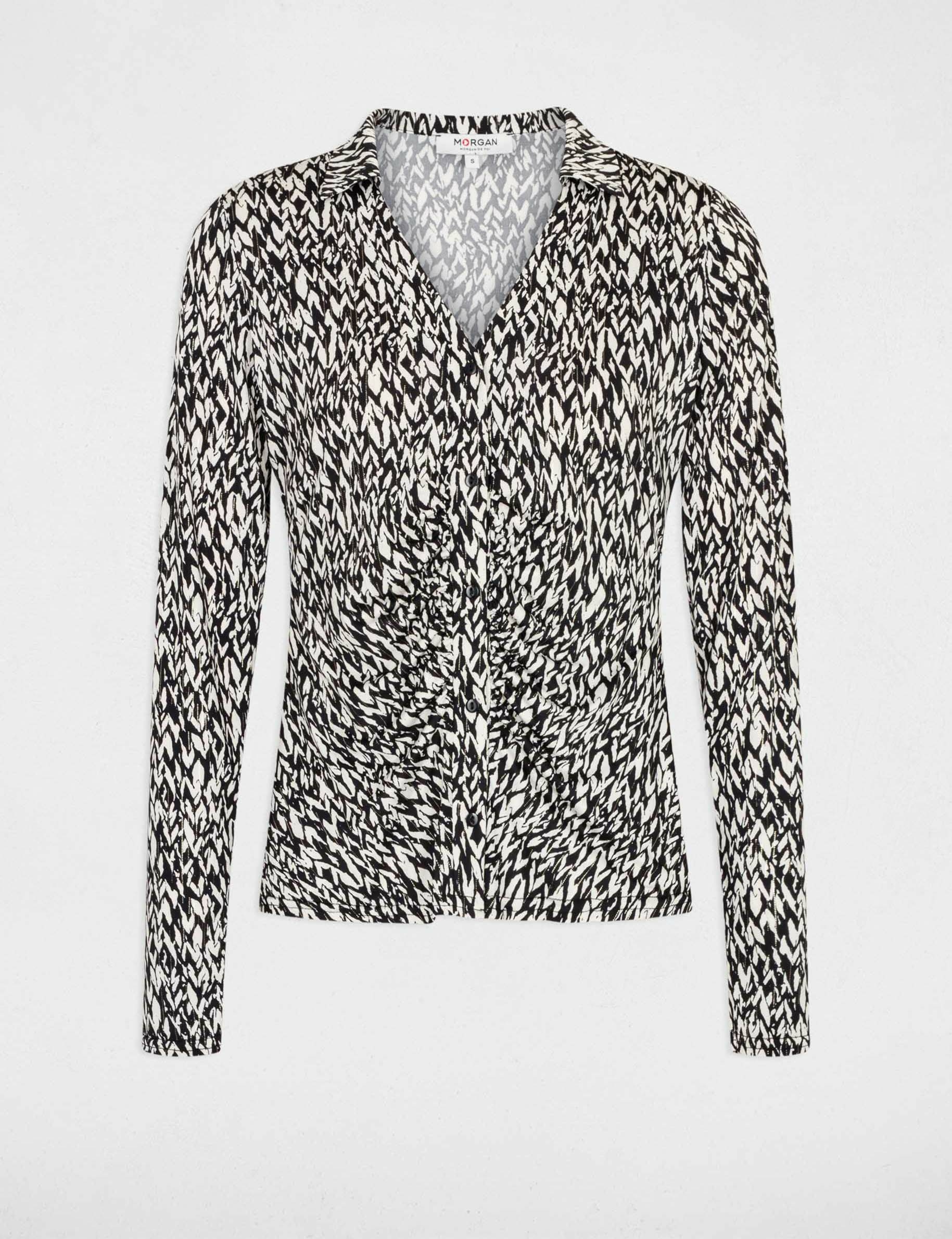 T-shirt manches longues imprimé abstrait multico femme