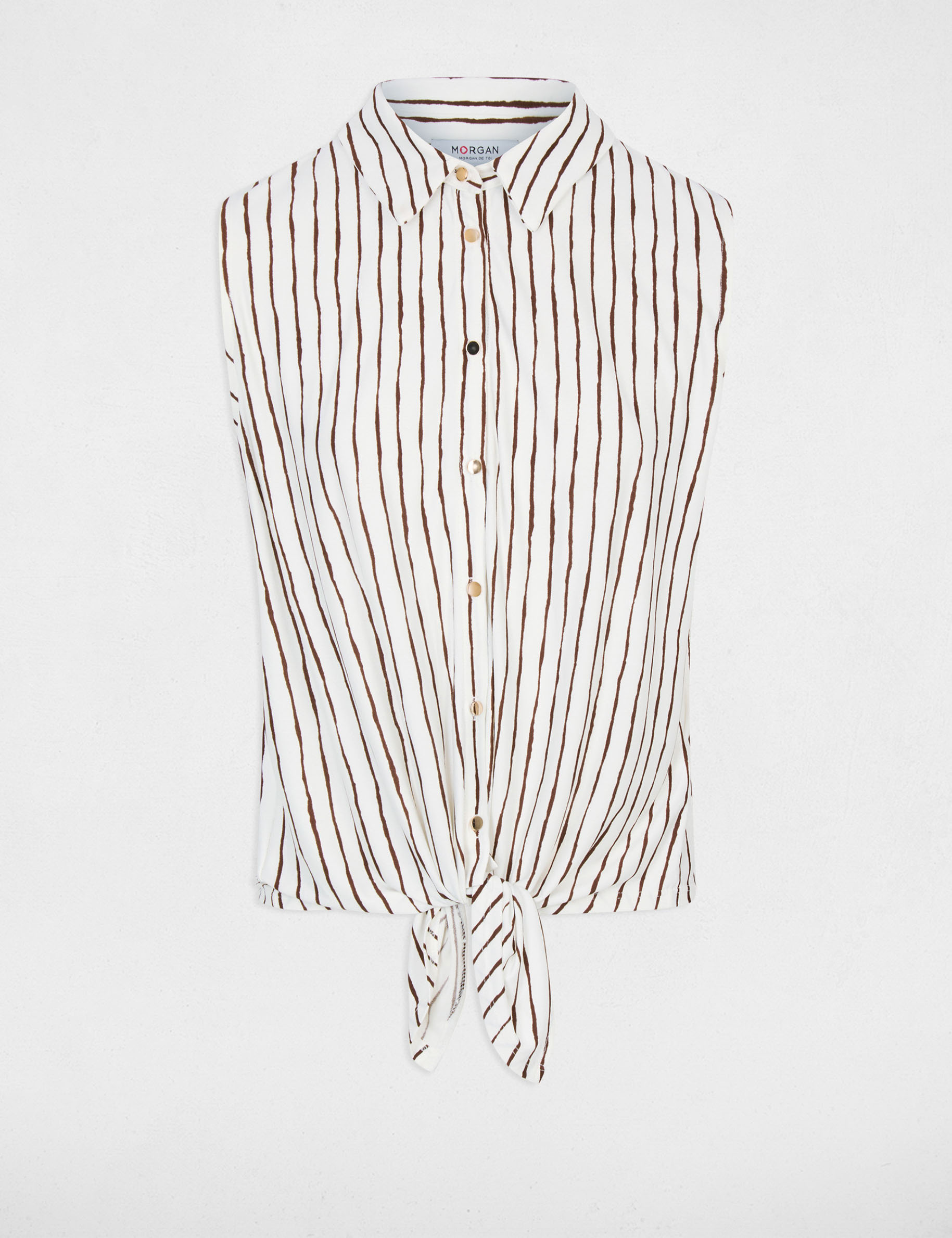 Chemise col &agrave; revers blanc femme