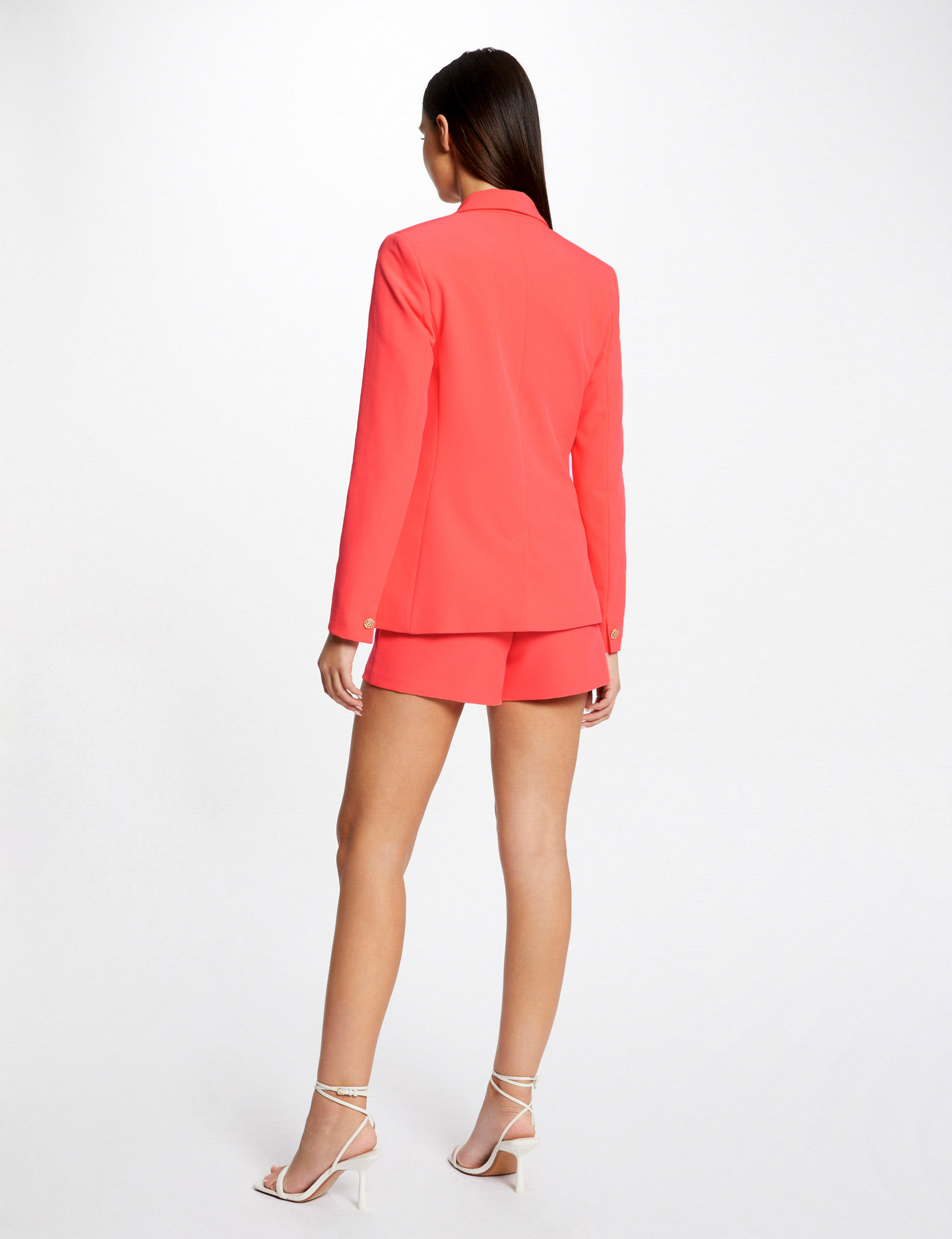 Veste cintrée boutonnée orange femme Veste cintrée boutonnée orange femme