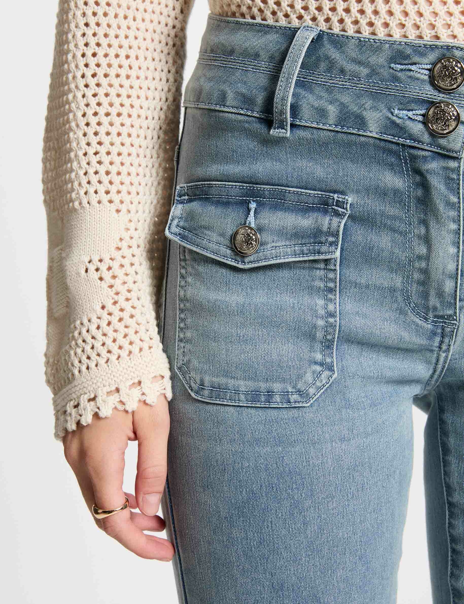 jeans bootcut taille haute denim bleach femme Jeans bootcut taille haute denim bleach femme
