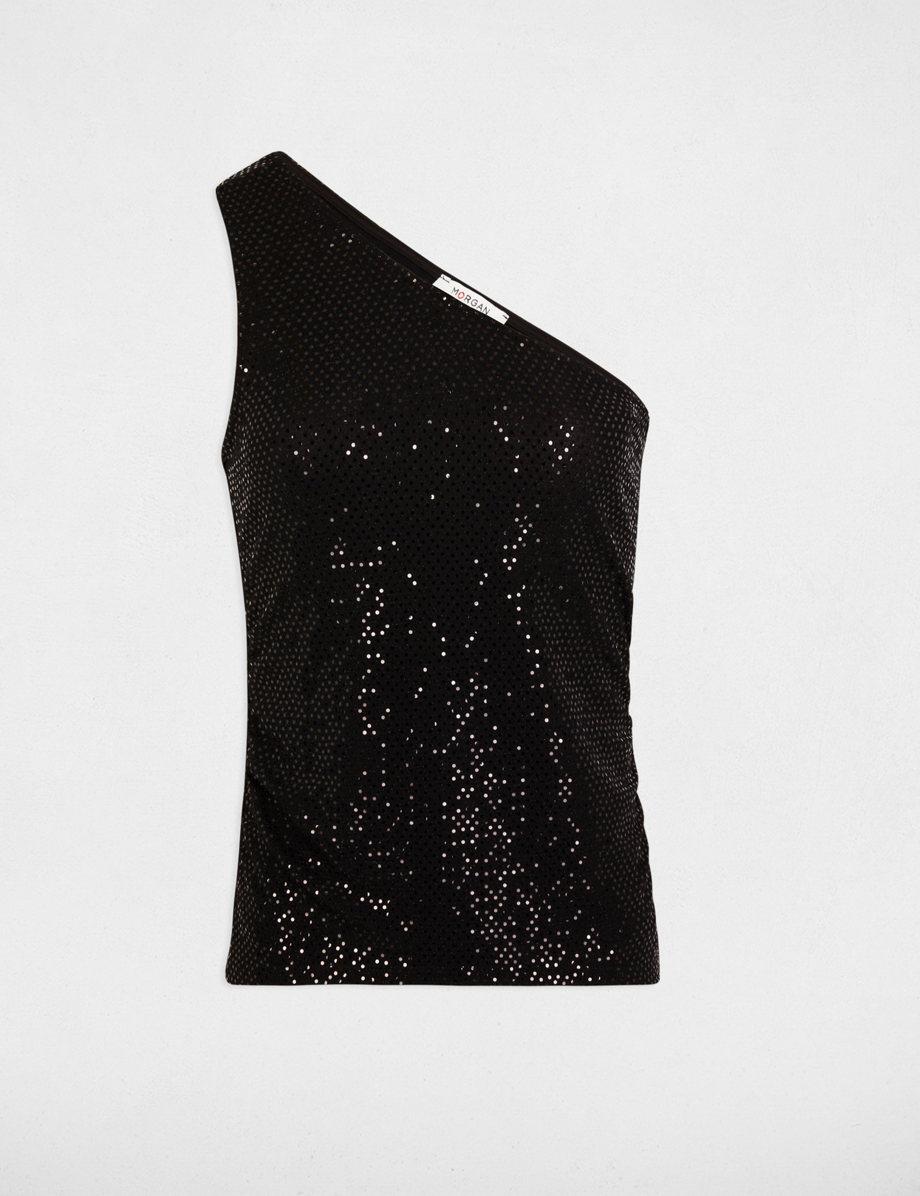 top asymetrique strass noir femme Top asymétrique strass noir femme