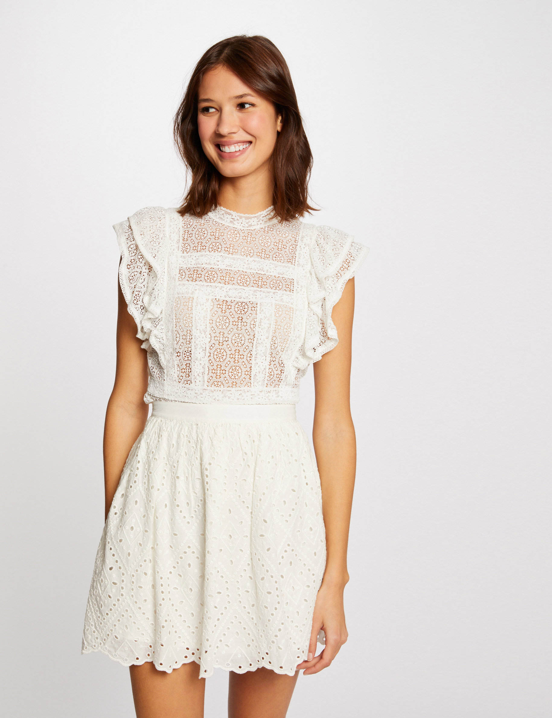 Jupe broderie anglaise femme top