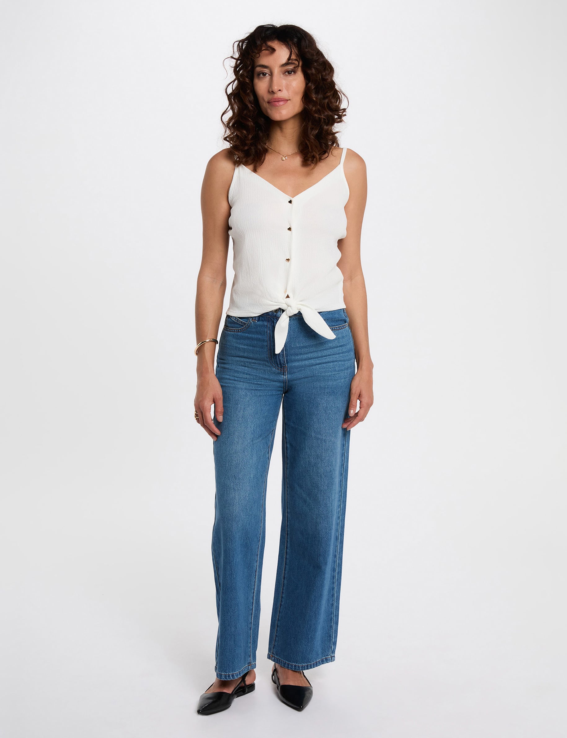 Débardeur Blanc Morgan Taille S - Occasion En Très Bon état - Coton Basique