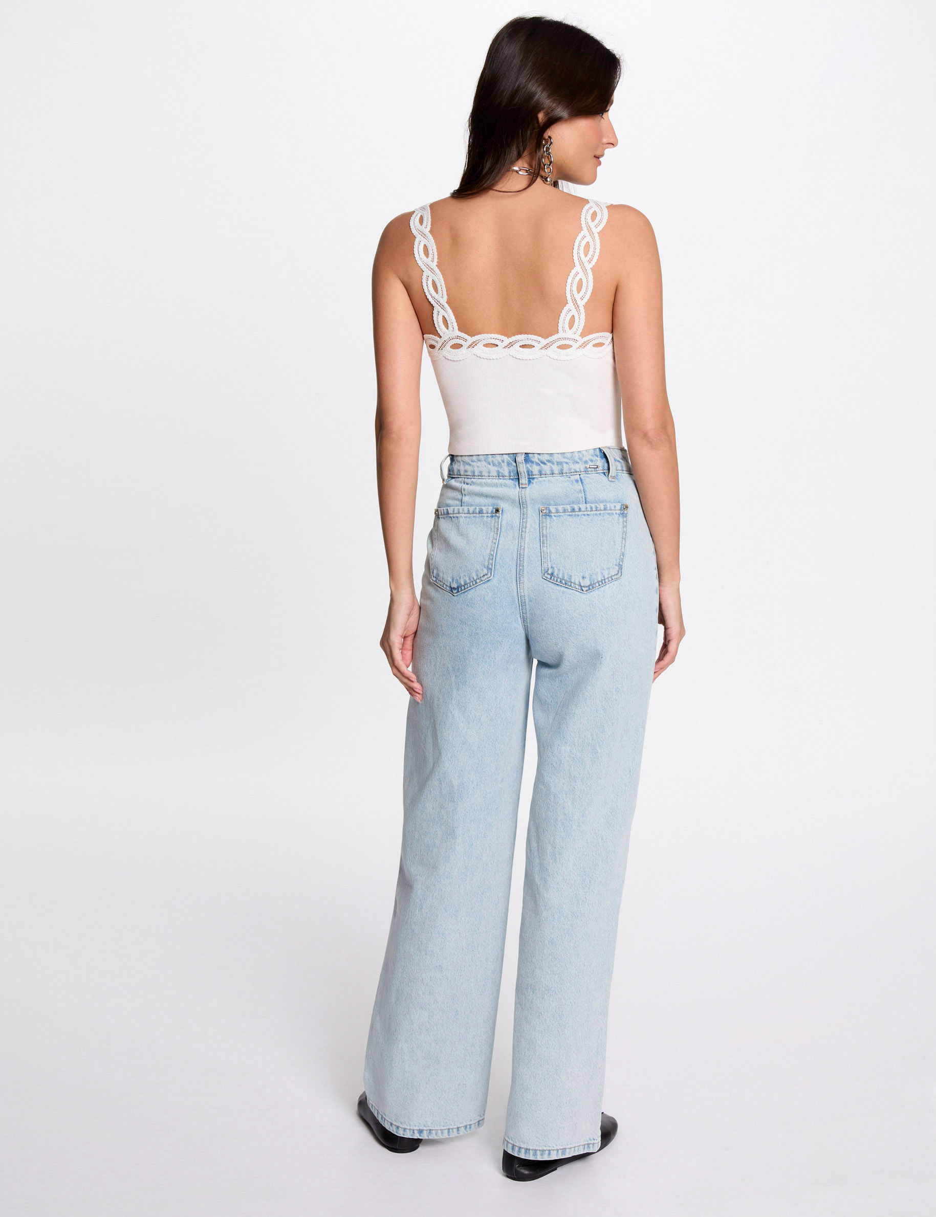 debardeur bretelles larges blanc femme Débardeur bretelles larges blanc femme