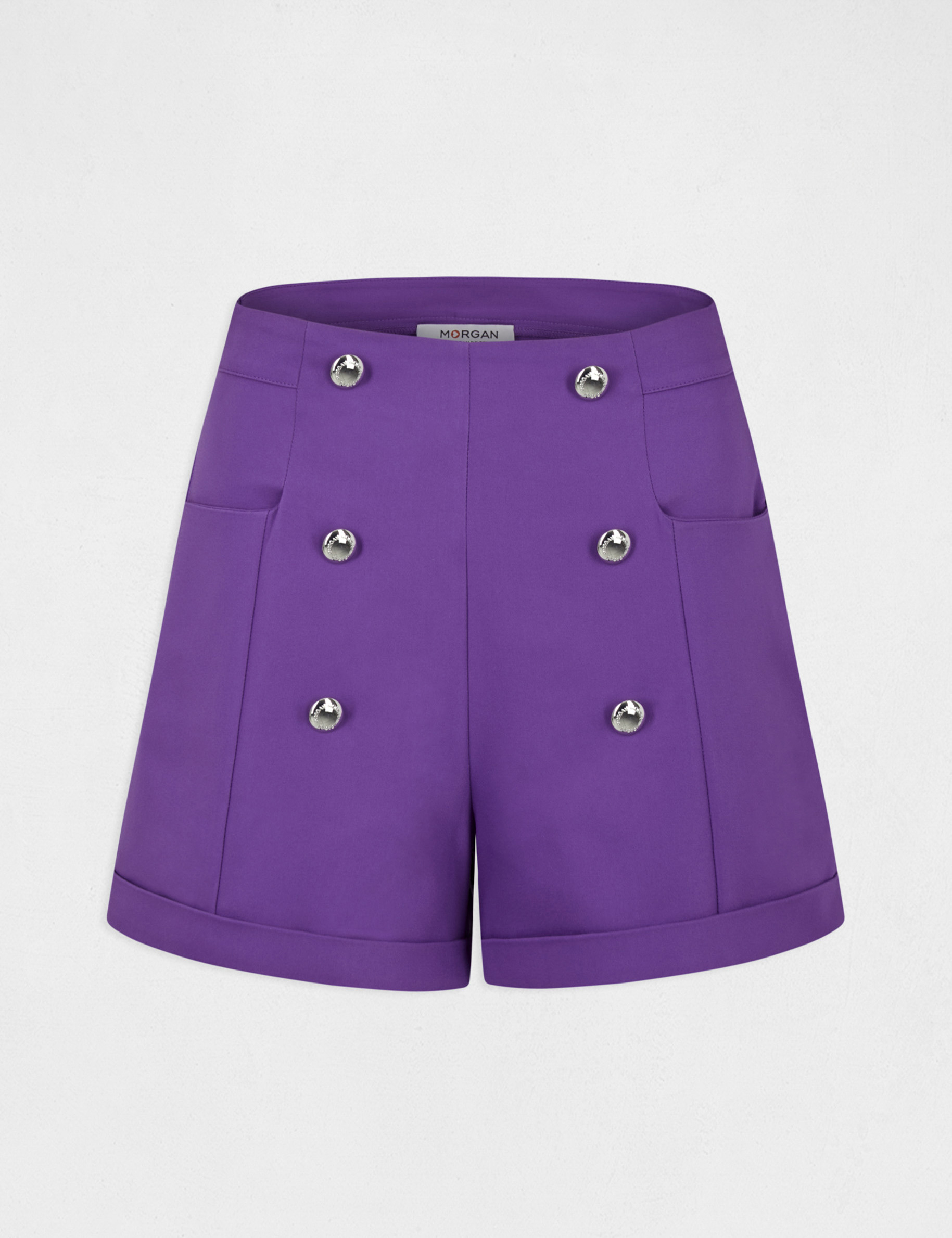 Short city droit à ponts violet fonce femme Short city droit à ponts violet fonce femme