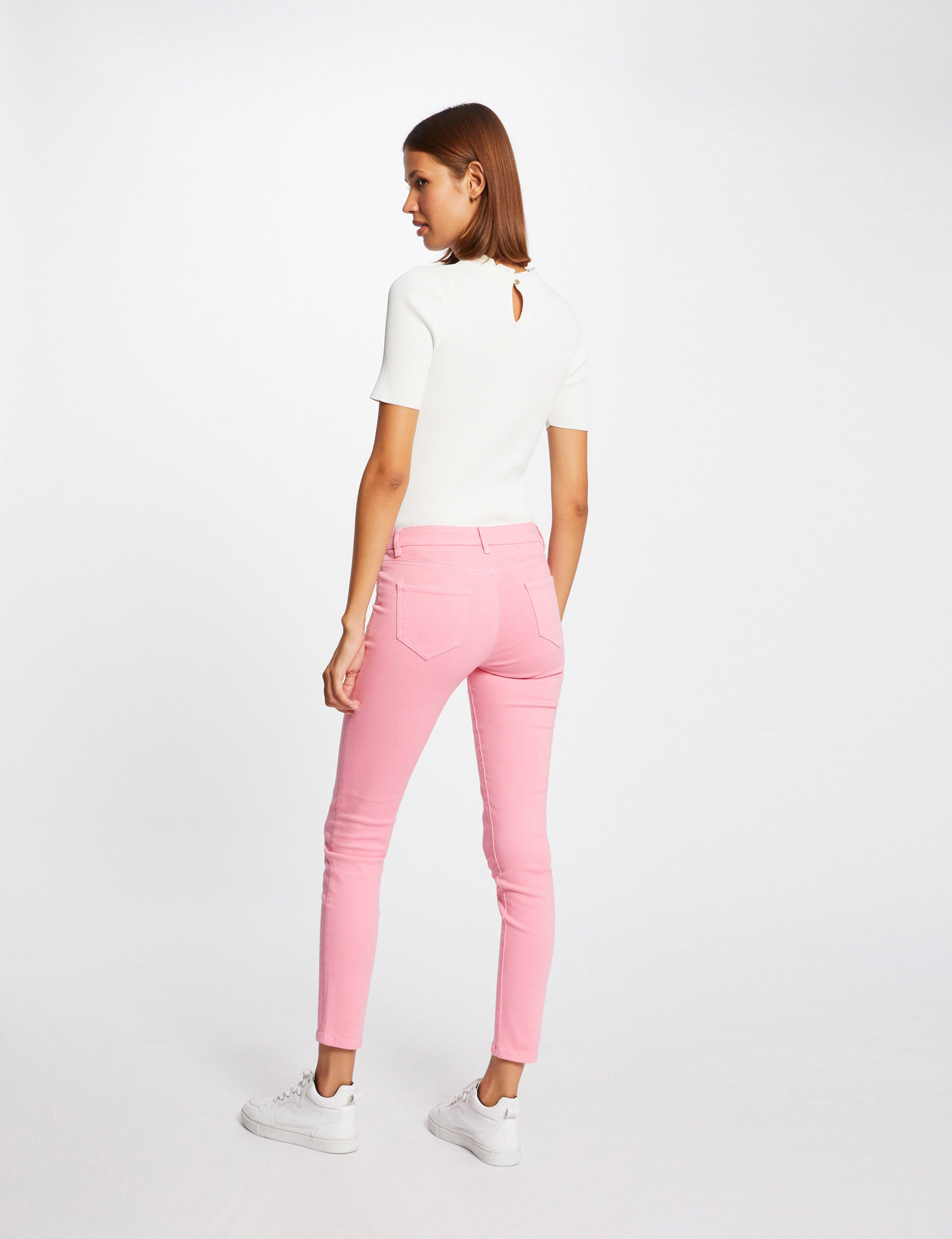 Jean slim rose femme top