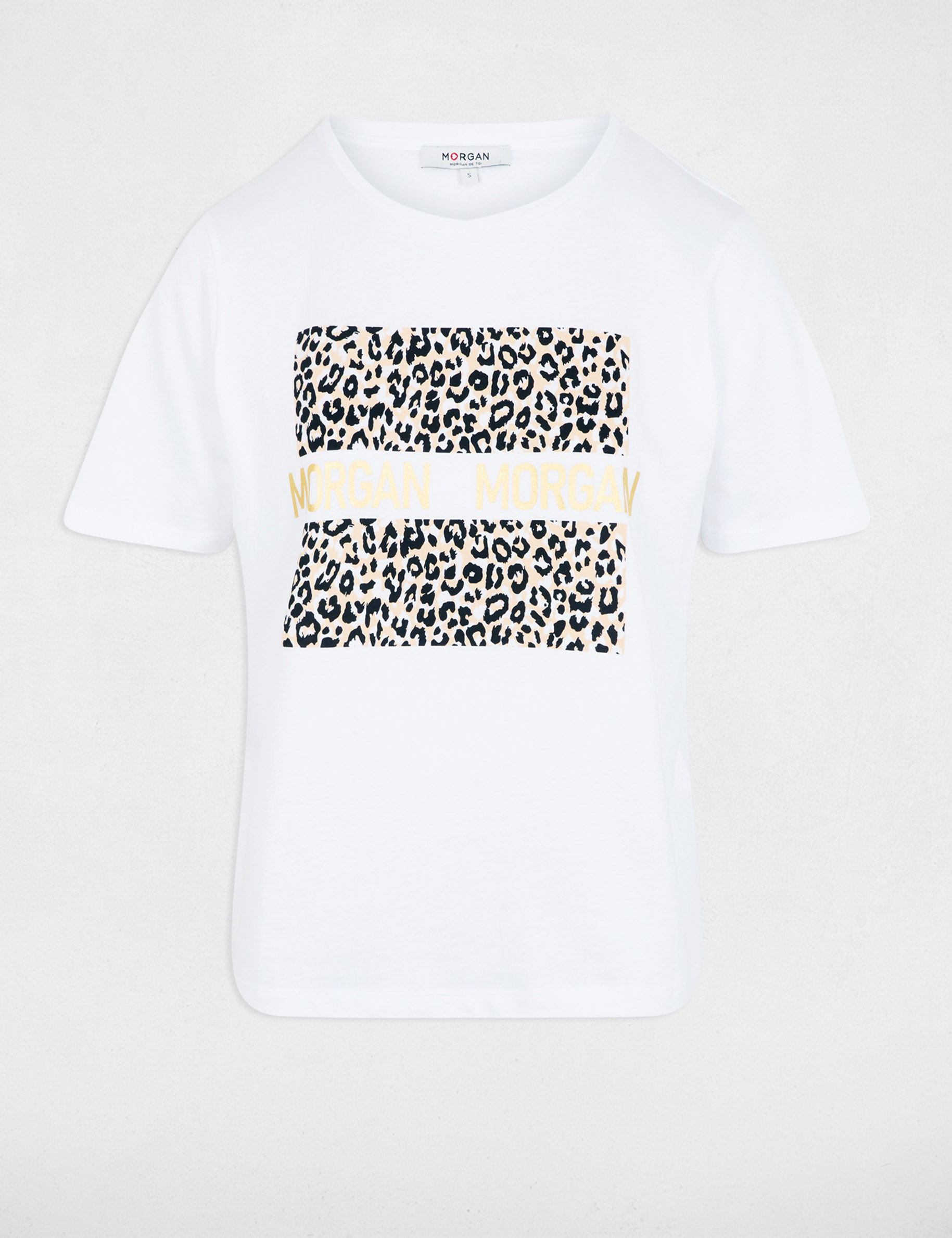 T-shirt col rond blanc femme