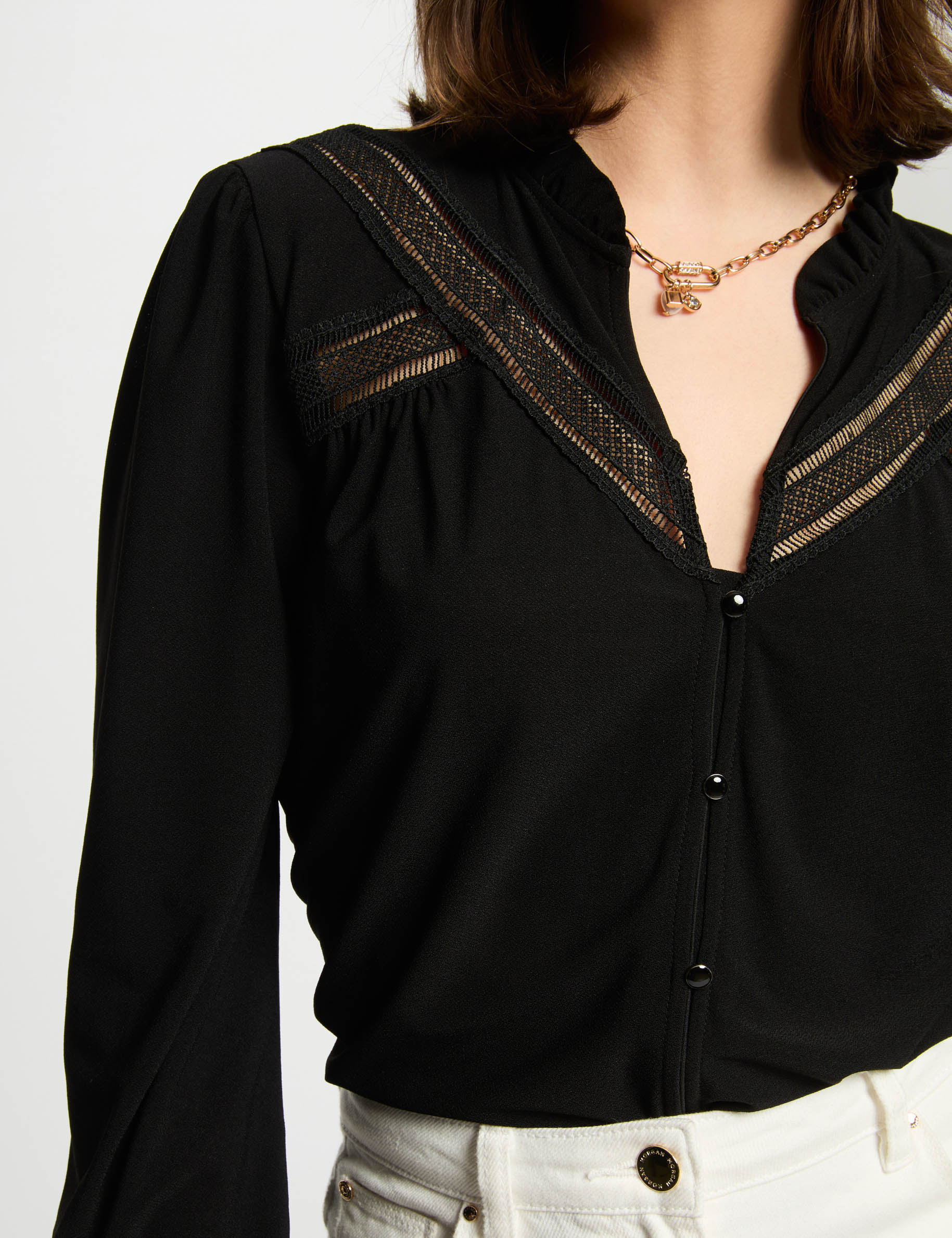 t shirt manches longues noir femme T-shirt manches longues noir femme