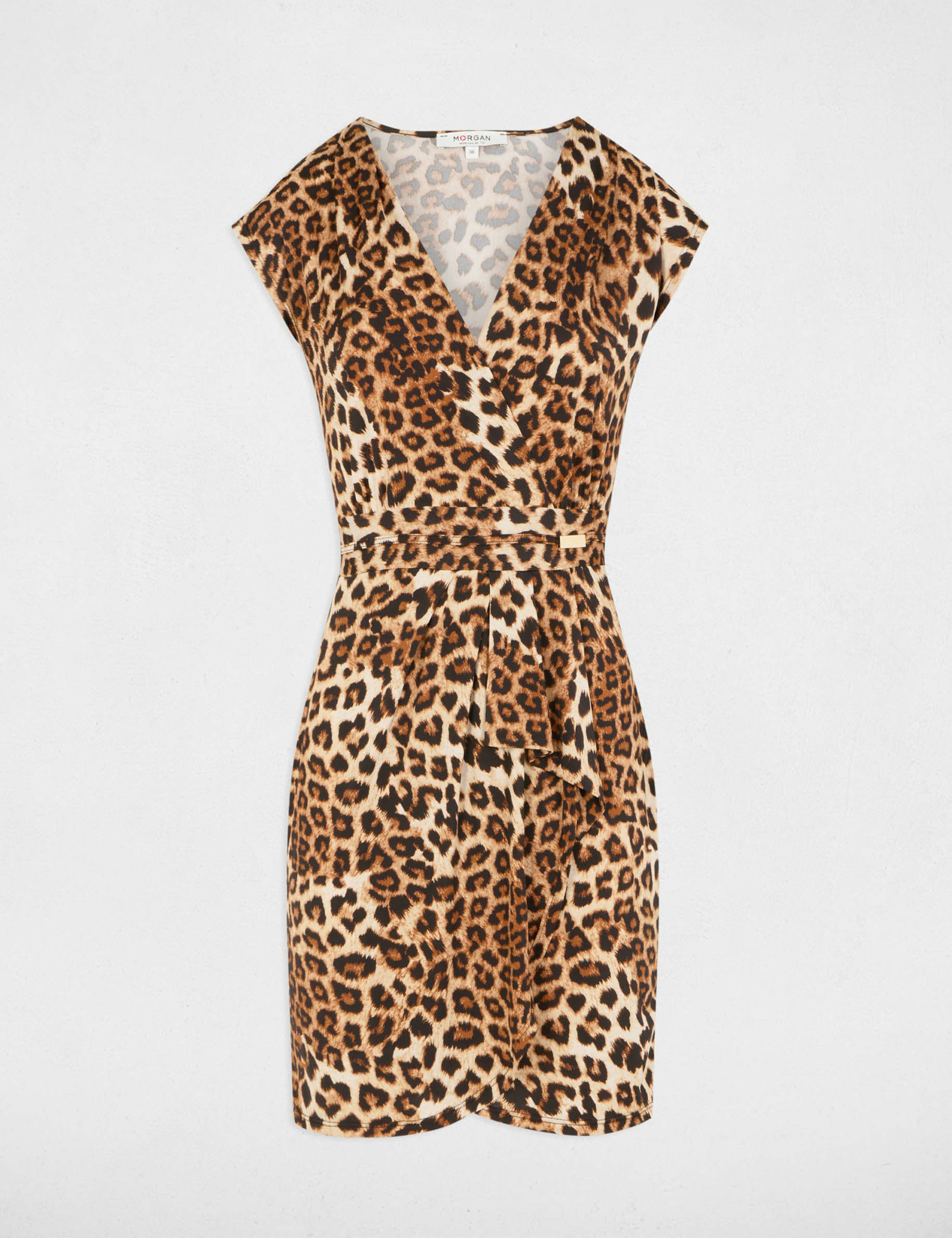 Robe courte ajust&eacute;e imprim&eacute;e multicolore femme