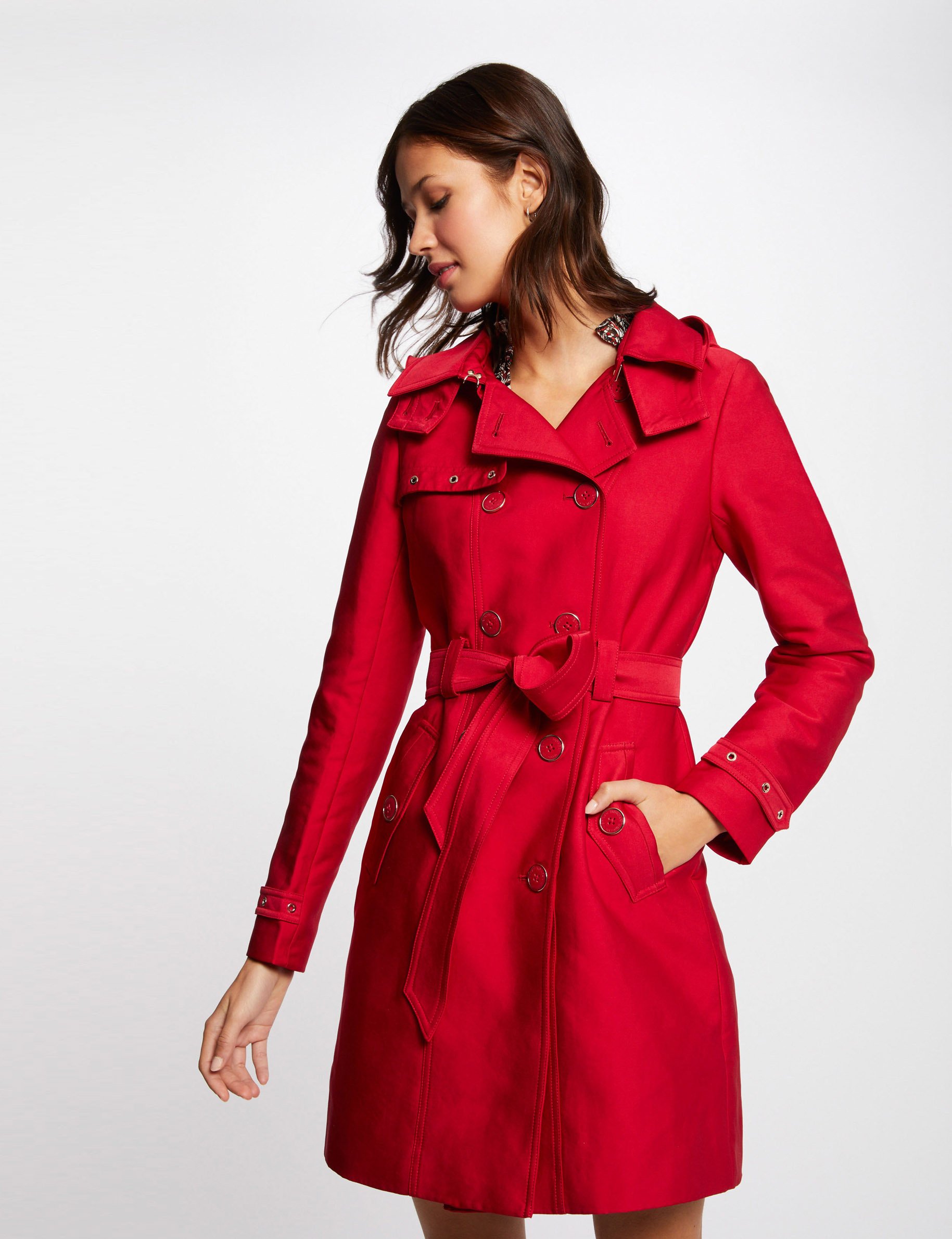 Trench femme rouge clearance