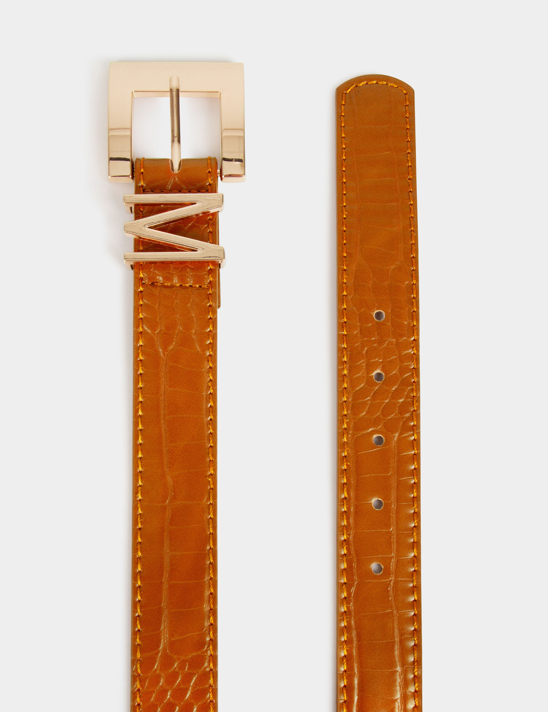 ceinture passant m aspect croco caramel femme Ceinture passant M aspect croco caramel femme