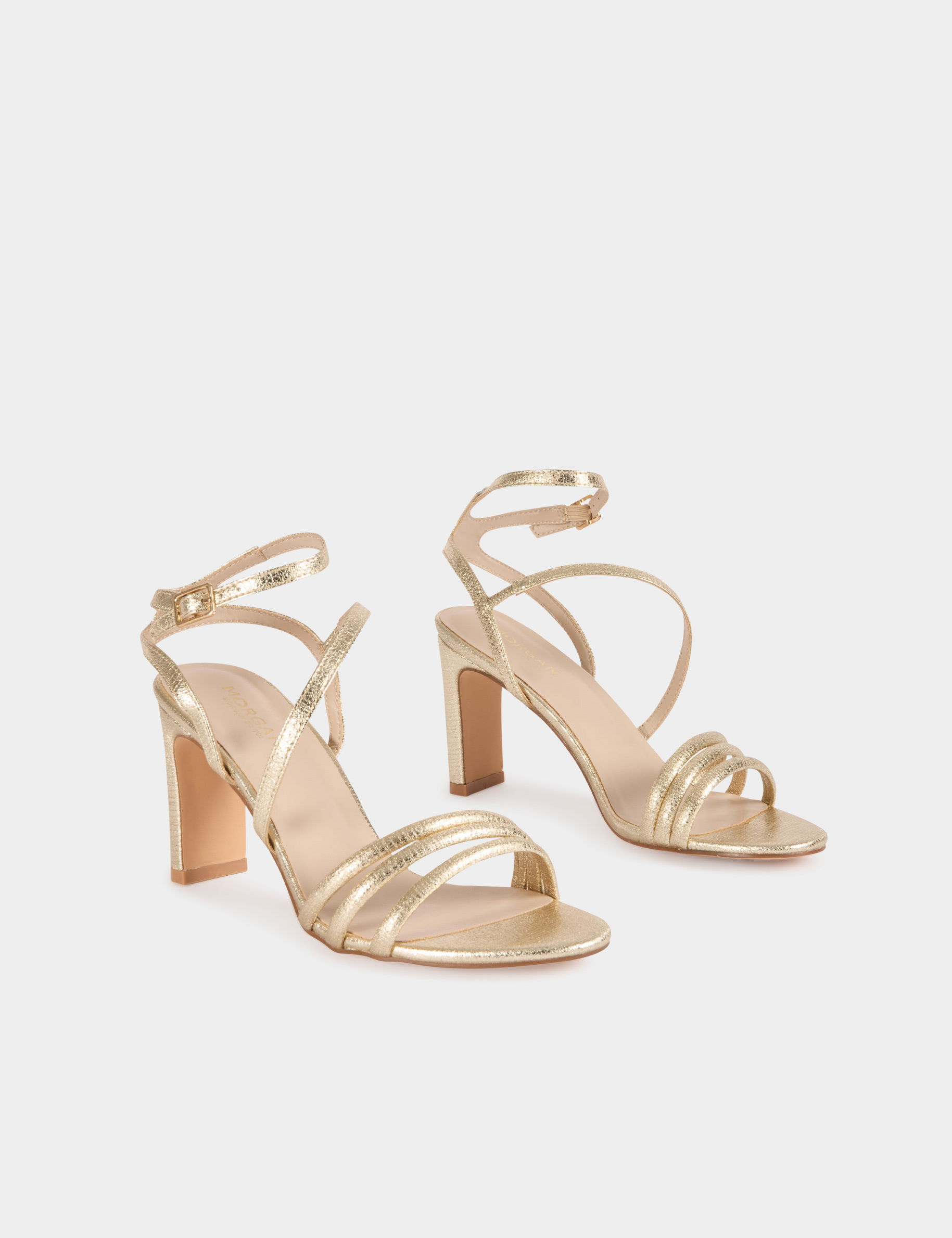 Sandales dor&eacute;es jaune or femme