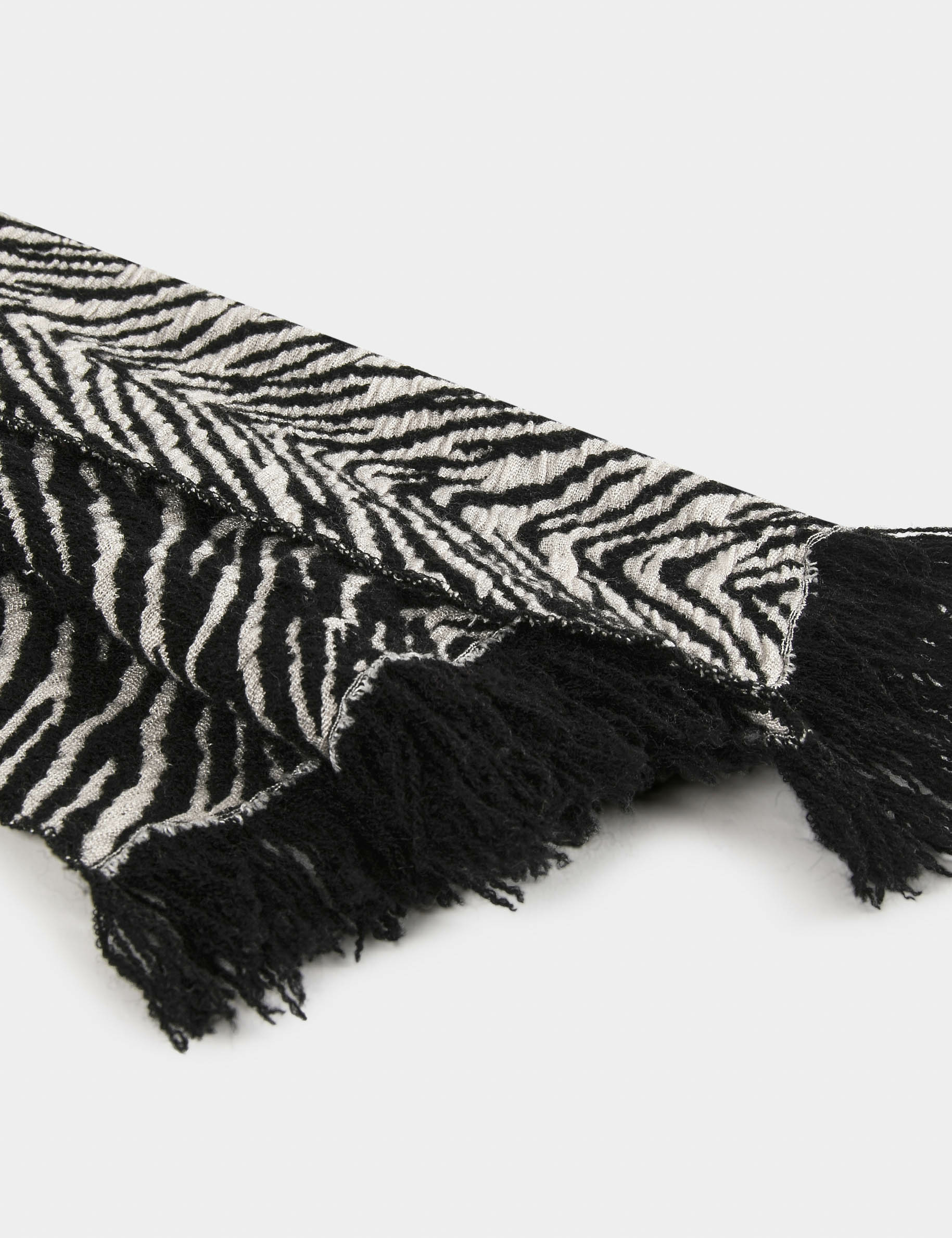 Écharpe imprimé zèbre noir femme