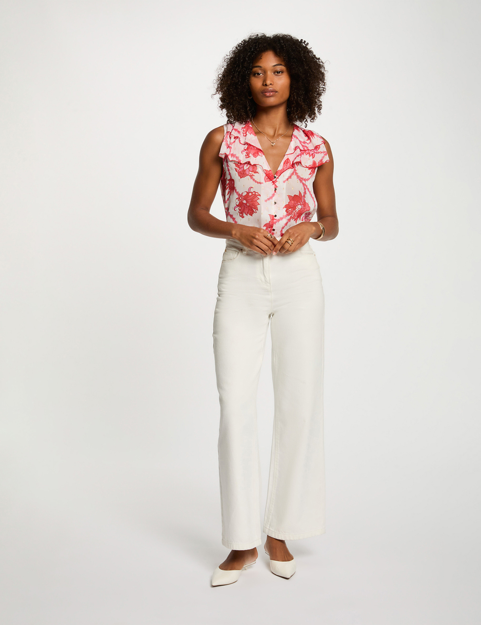 chemise sans manches multicolore femme Chemise sans manches multicolore femme