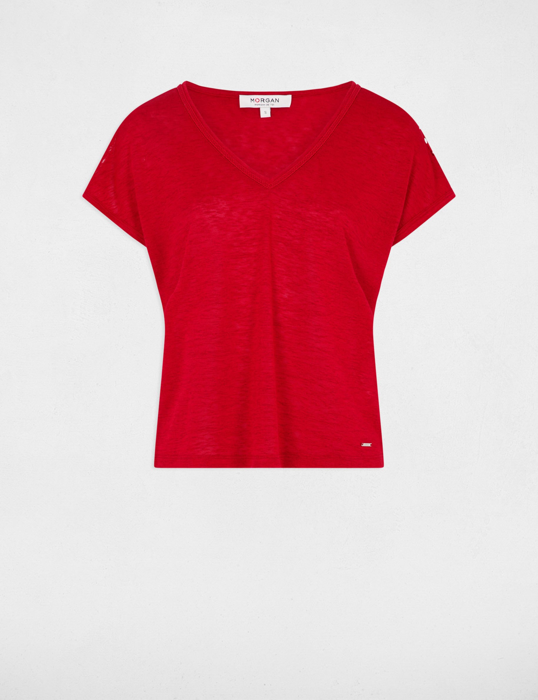 t shirt manches courtes rouge femme T-shirt manches courtes rouge femme