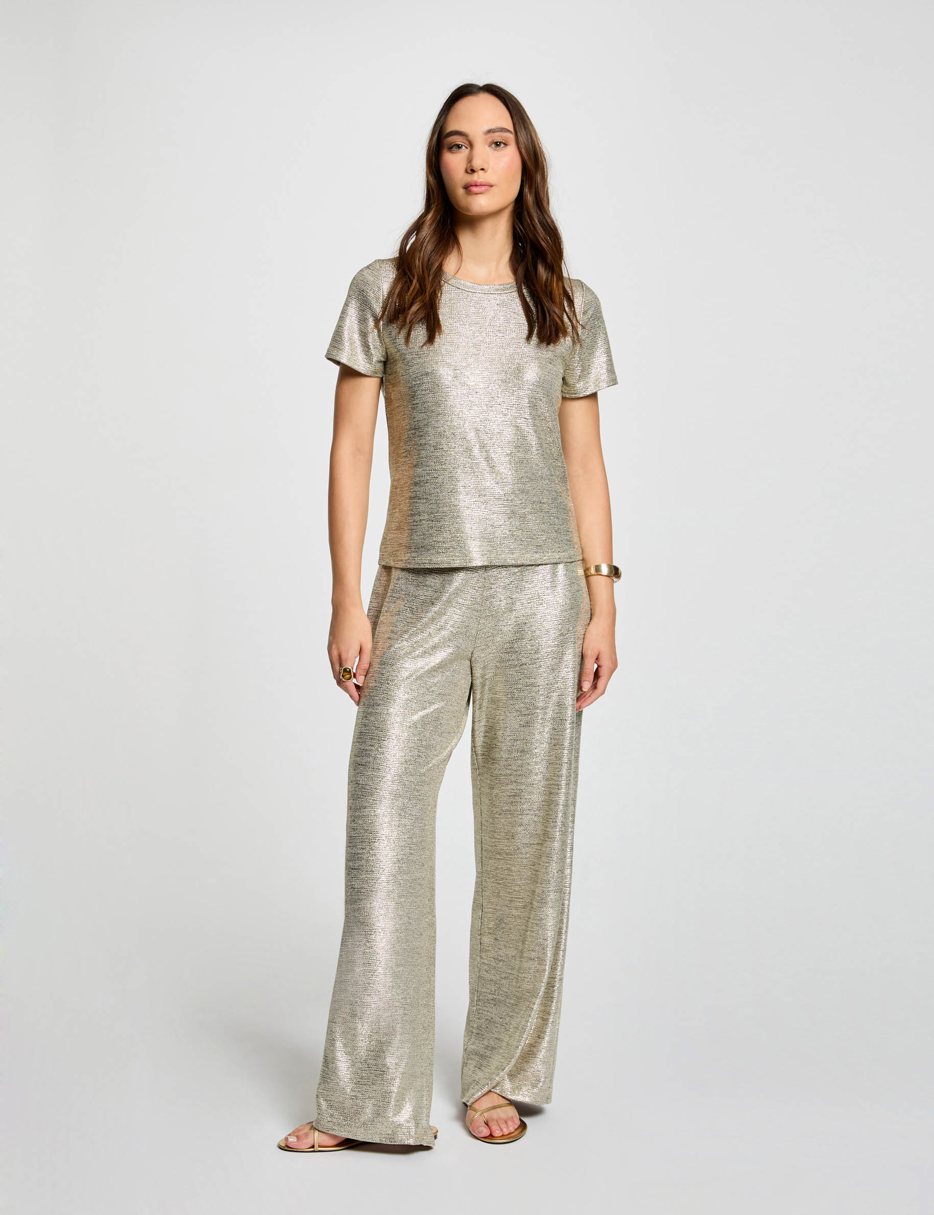 T-shirt manches courtes dore femme