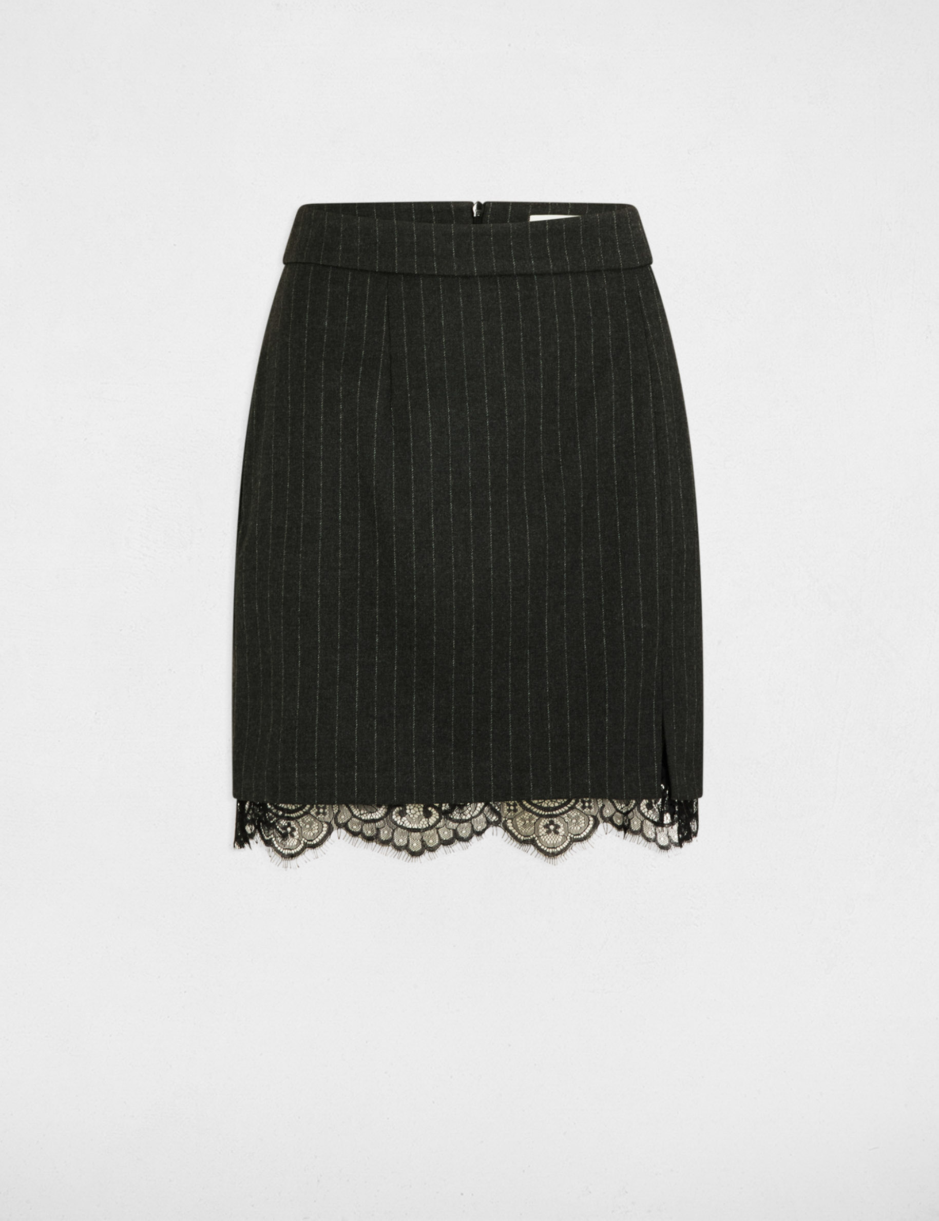 Jupe mi-longue fendue rayée vivian noir rayé Sessun | La Redoute