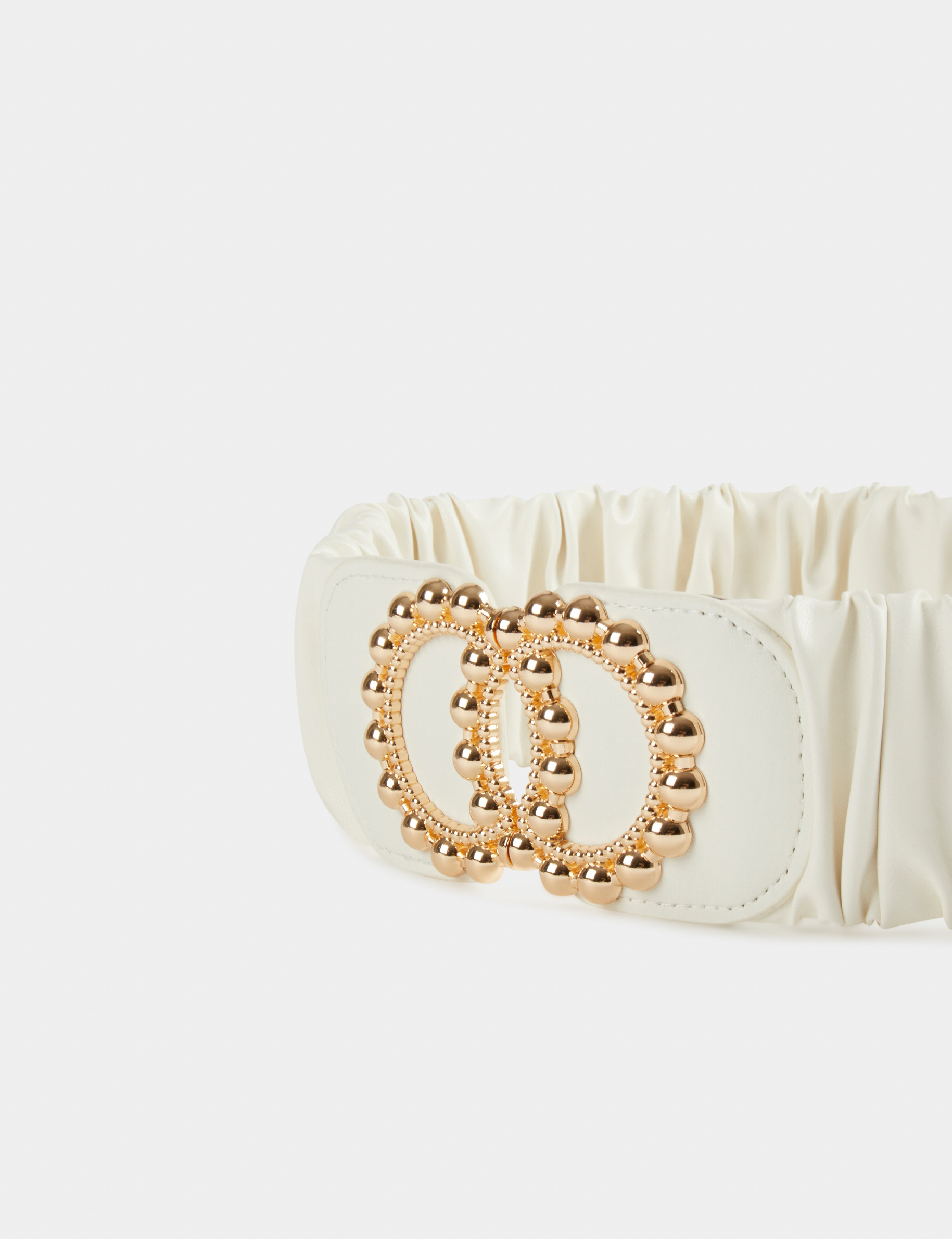 ceinture elastiquee avec boucles blanc femme Ceinture élastiquée avec boucles blanc femme