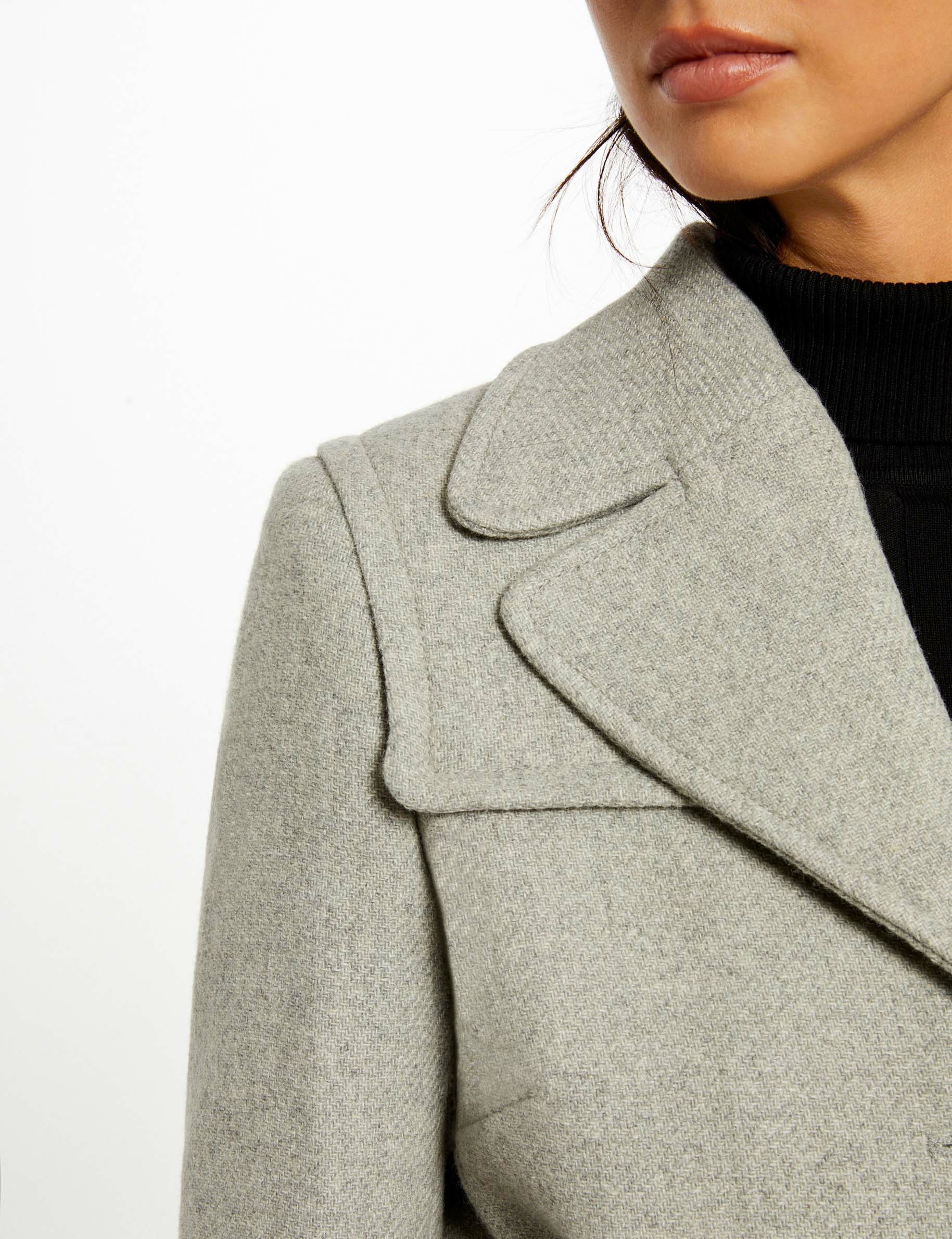 Manteau cintré ceinturé Morgan gris vêtements femme