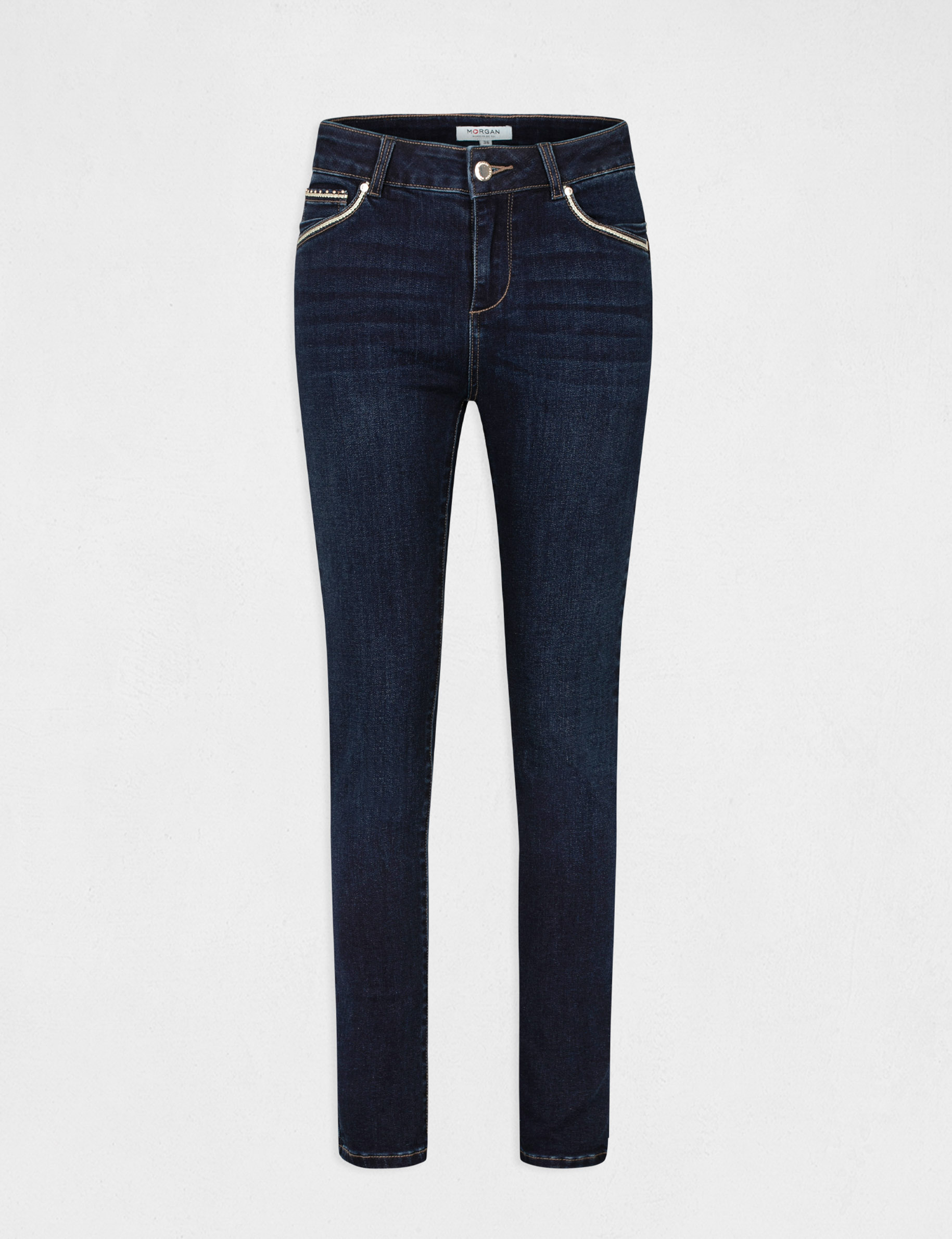 Jeans slim taille haute jean brut femme