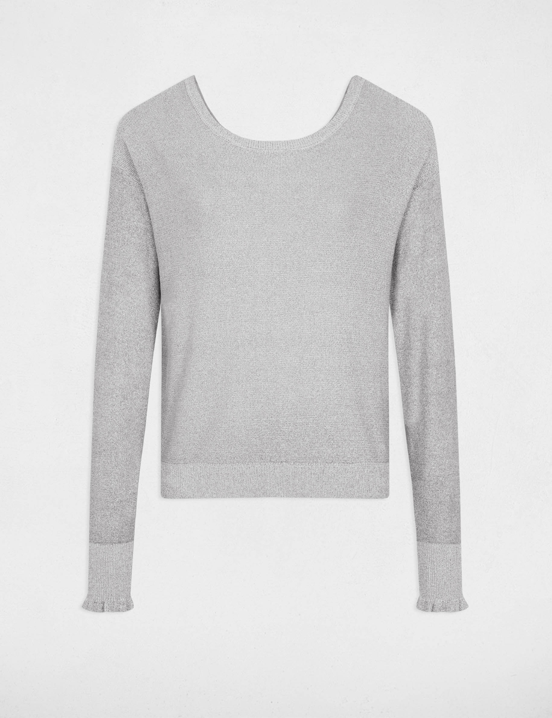 Pull manches longues avec boutons argente femme