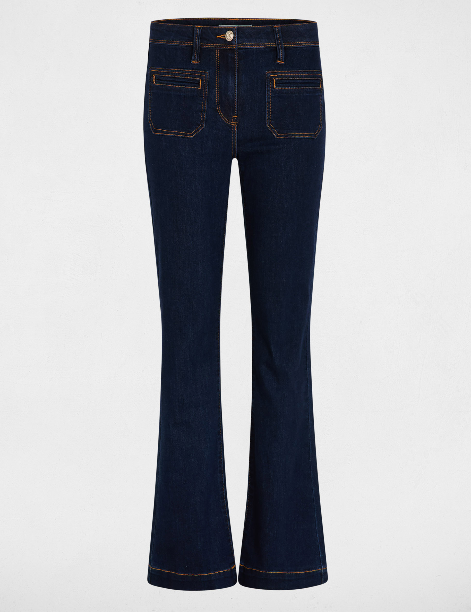 Jean bootcut taille haute denim brut femme