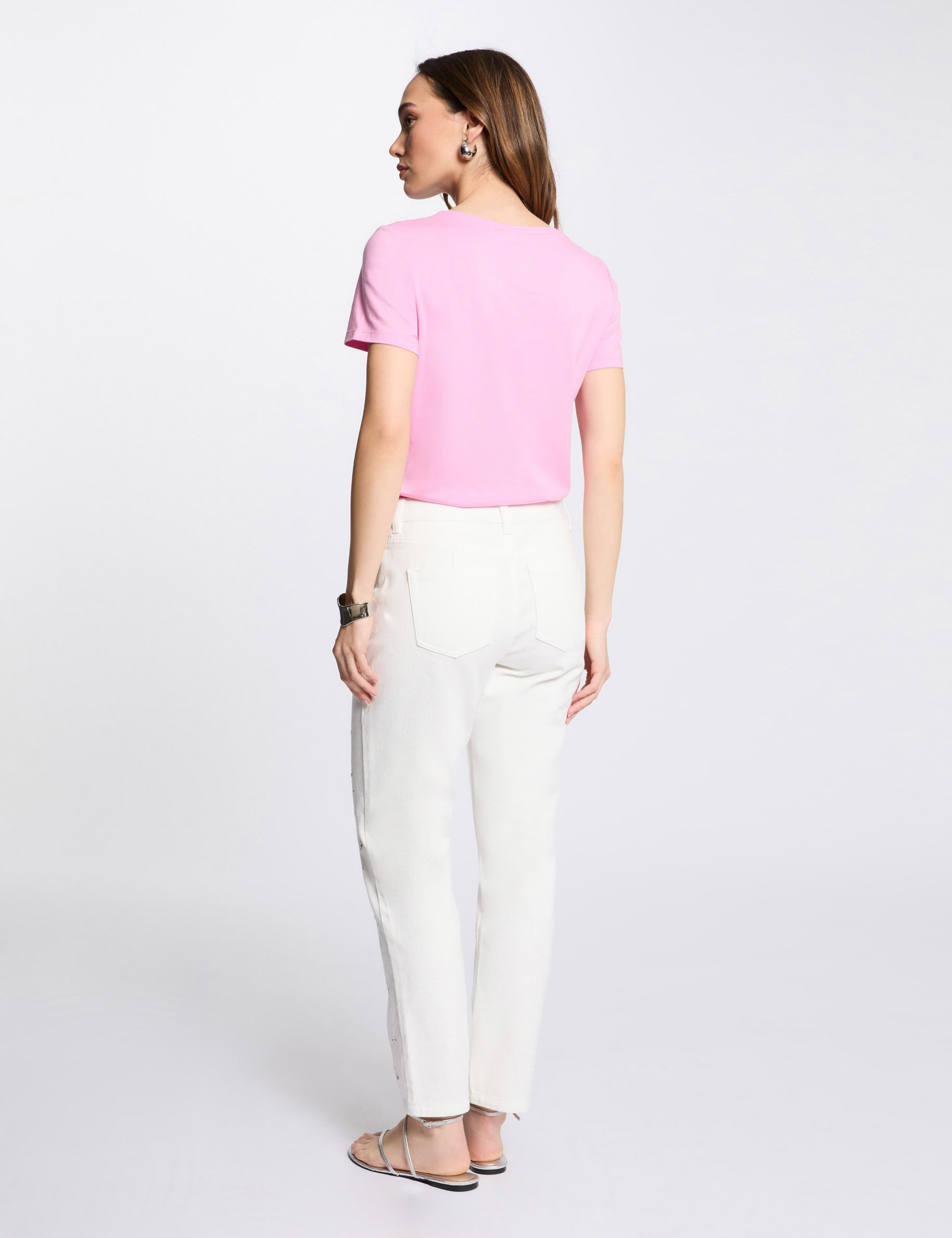 t shirt a inscription rose femme T-shirt à inscription rose femme