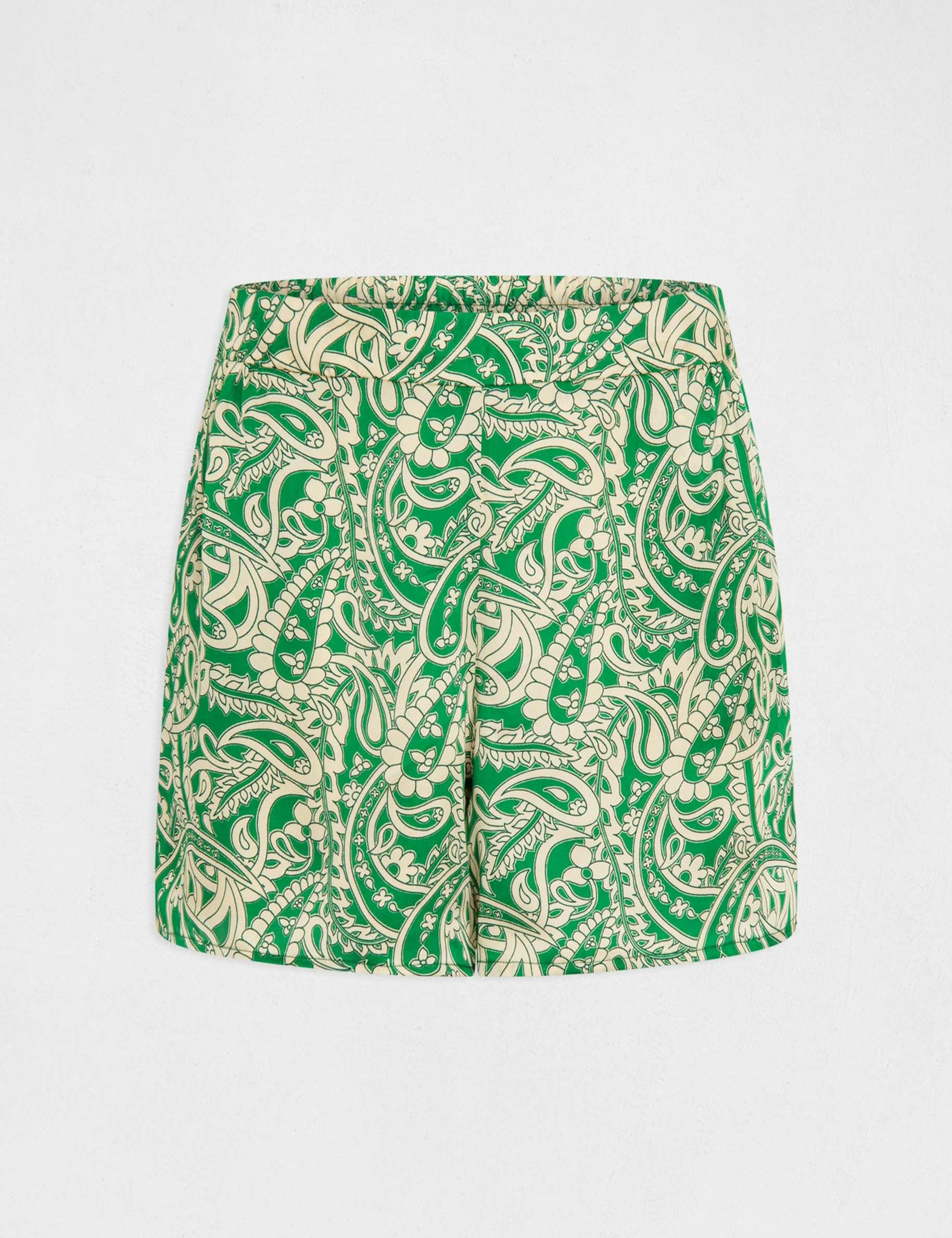 short droit satin imprime cachemire multico femme Short droit satin imprimé cachemire multico femme