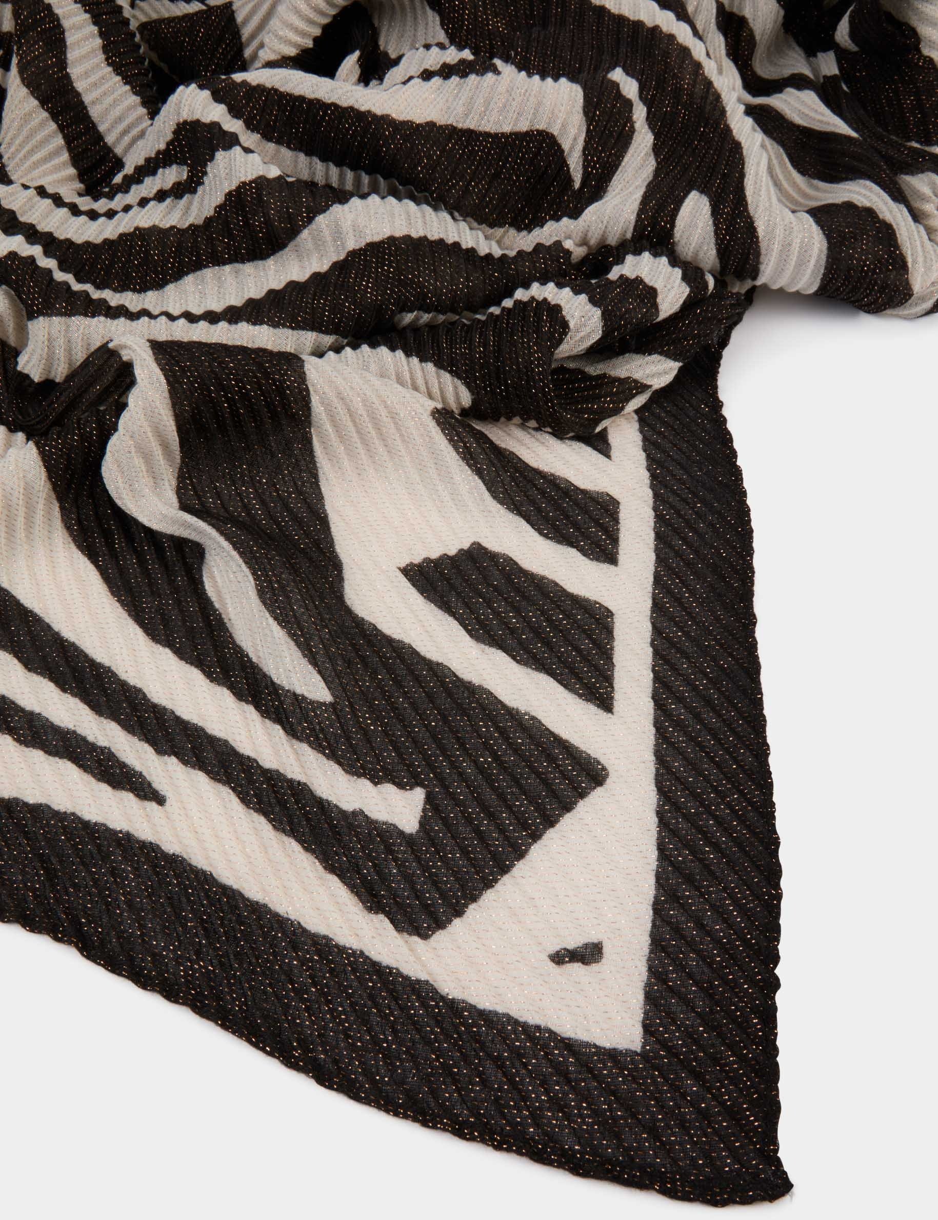foulard plisse imprime ivoire femme Foulard plissé imprimé ivoire femme