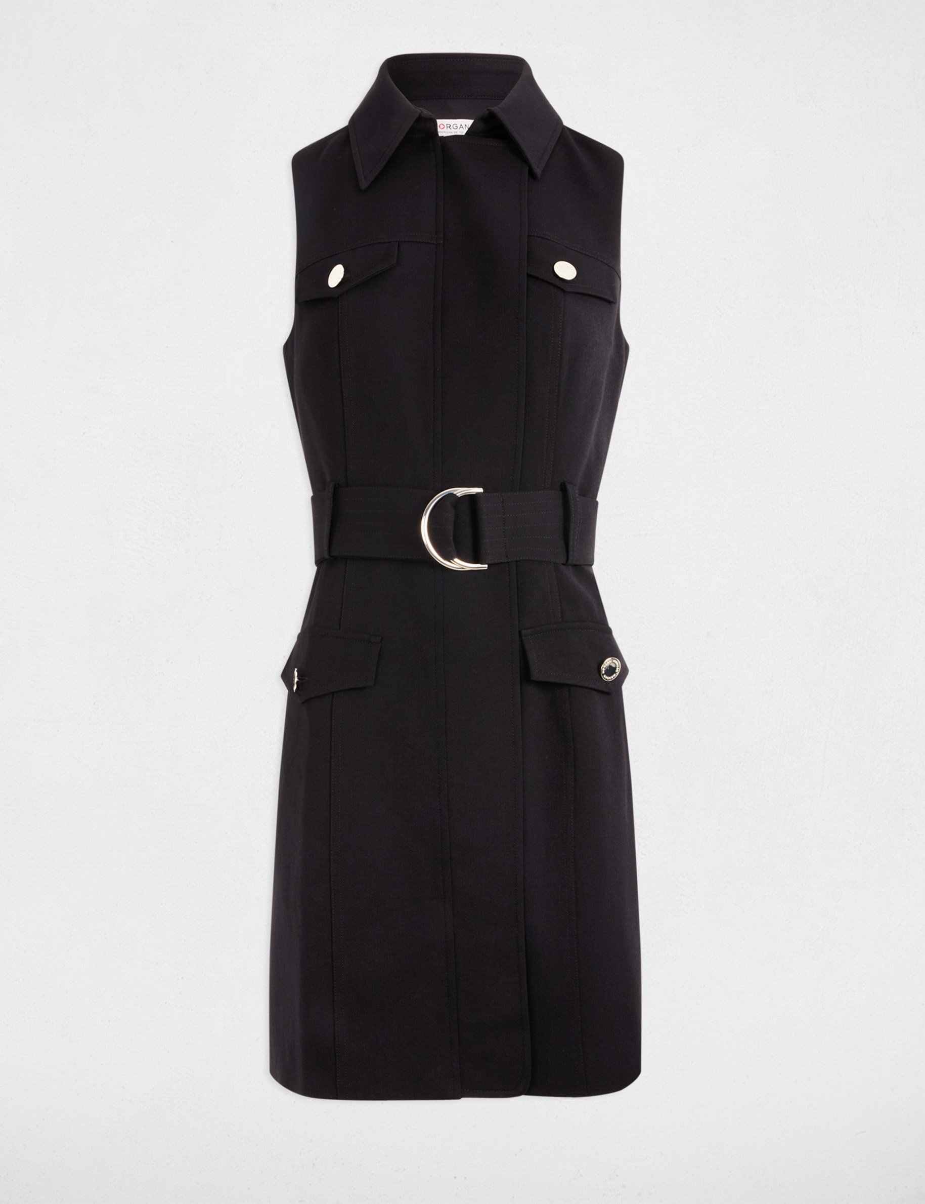 robe courte cintree ceinturee noir femme Robe courte cintrée ceinturée noir femme