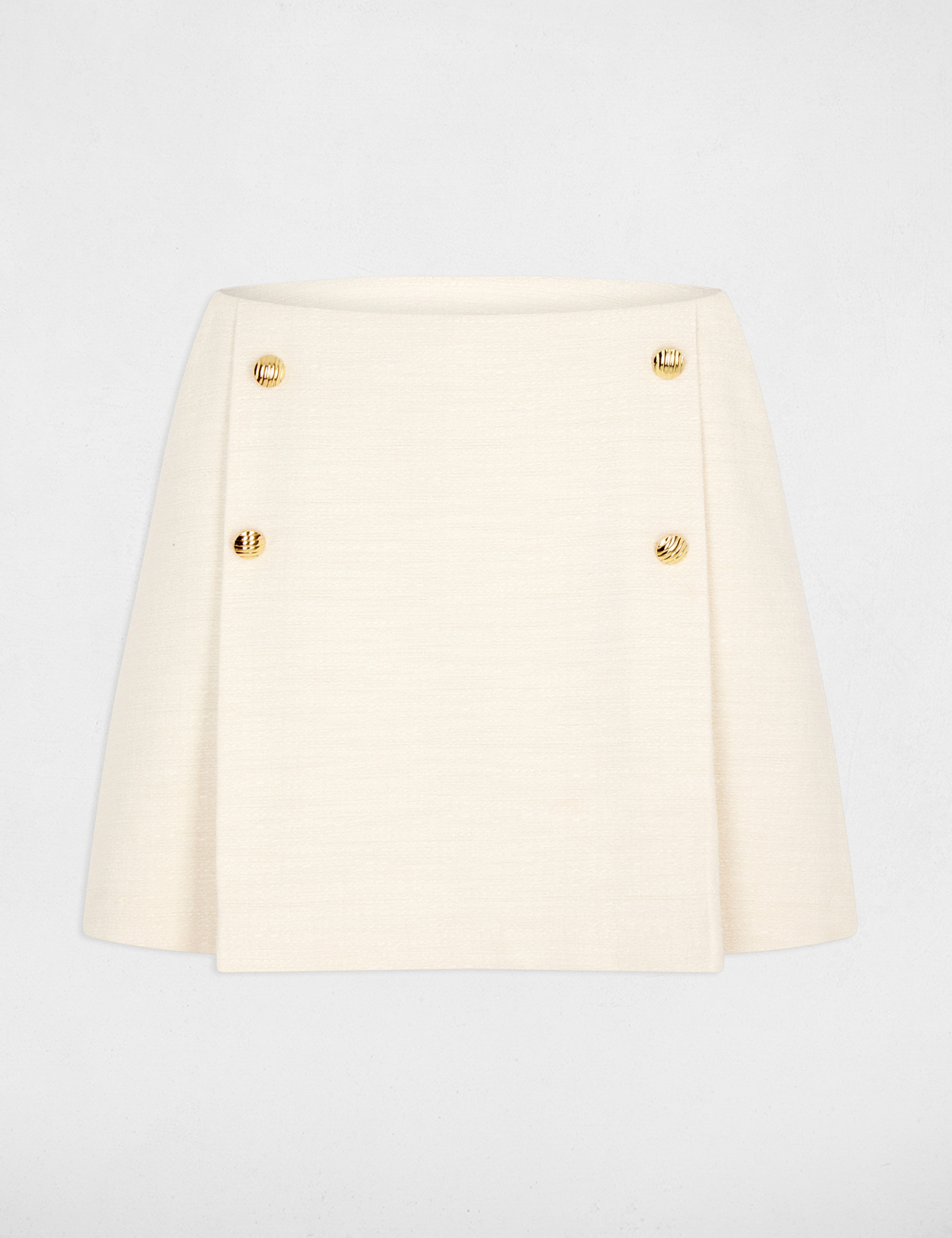 Jupe-short tweed ajust&eacute;e sable femme