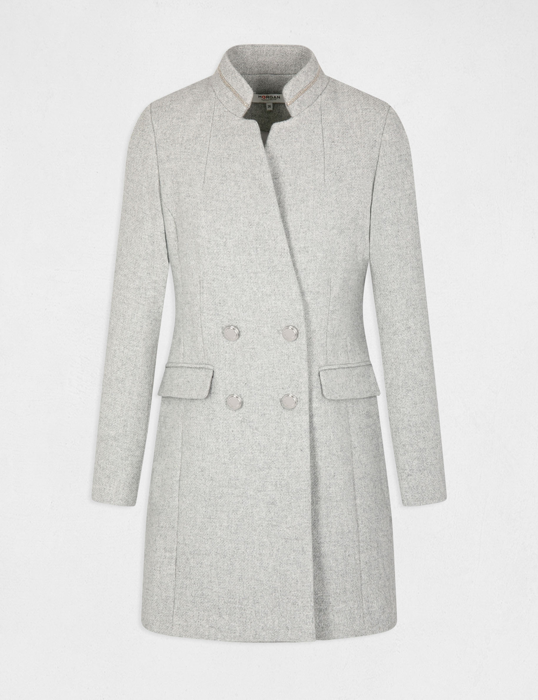 manteau femme gris clair cintré