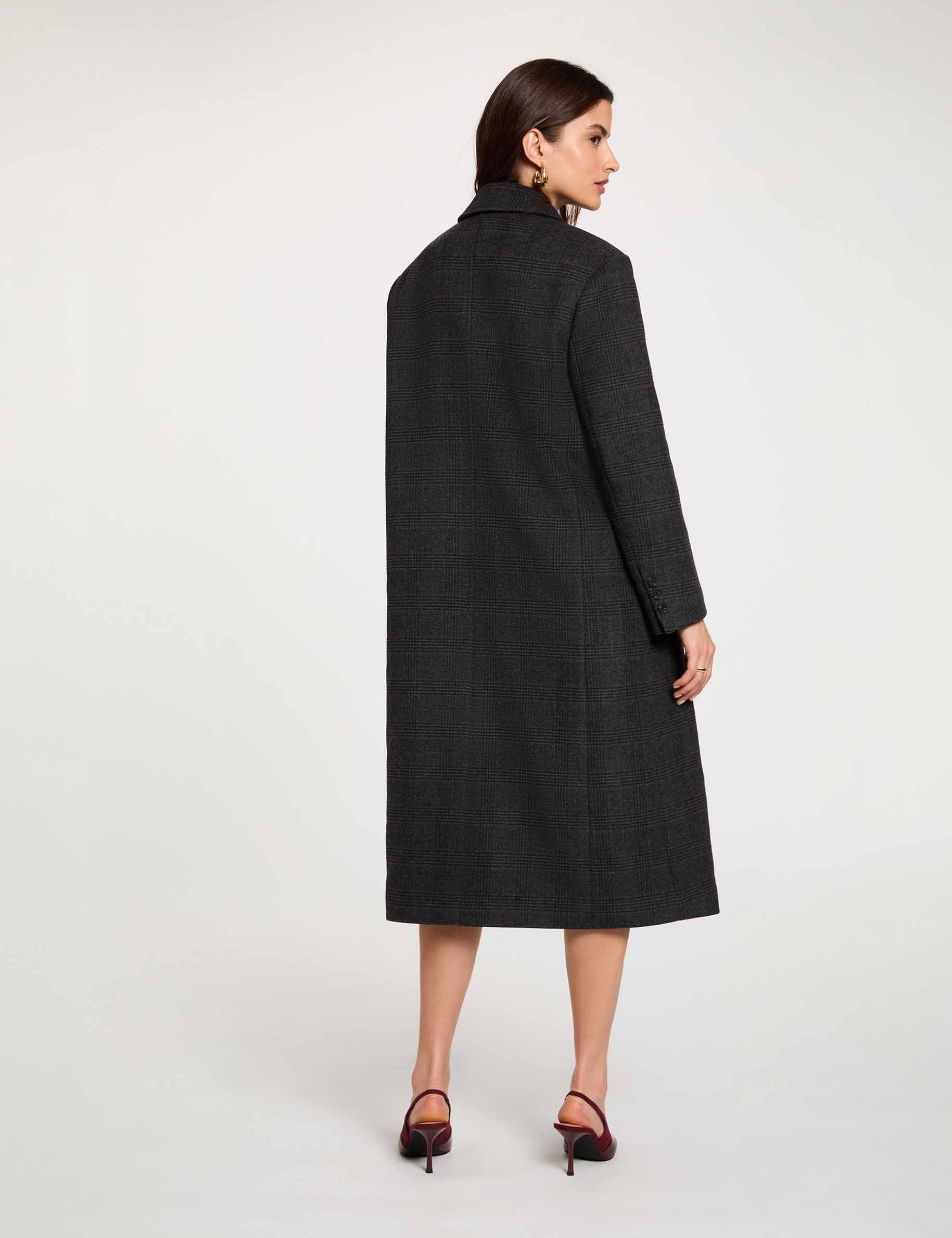Manteau tweed col tailleur multicolore femme