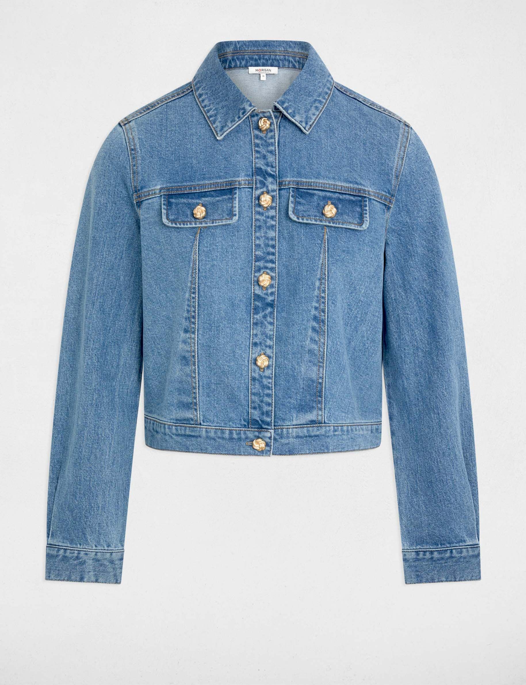 Veste jean cropped denim stone femme Morgan