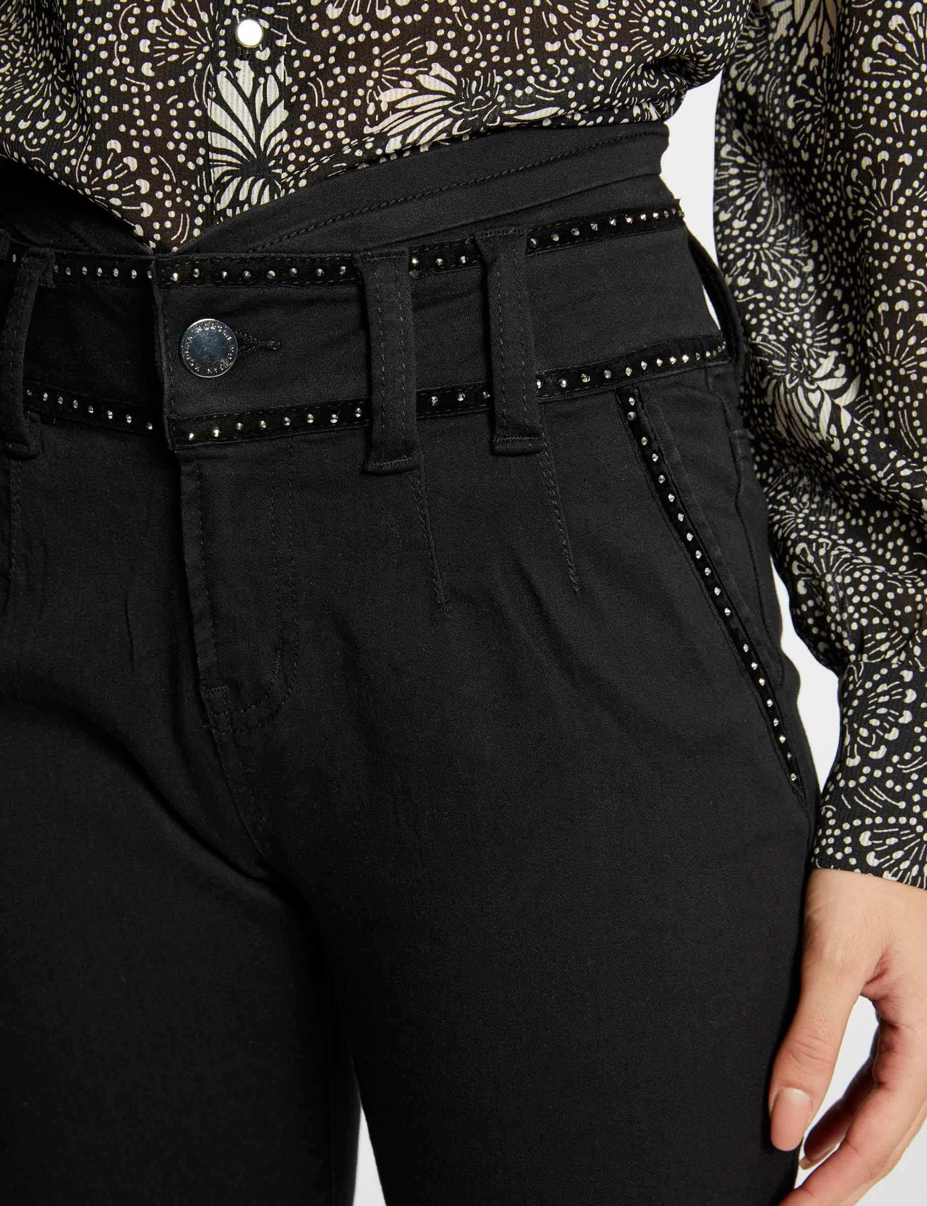 Jeans slim avec détails cloutés noir femme Jeans slim avec détails cloutés noir femme