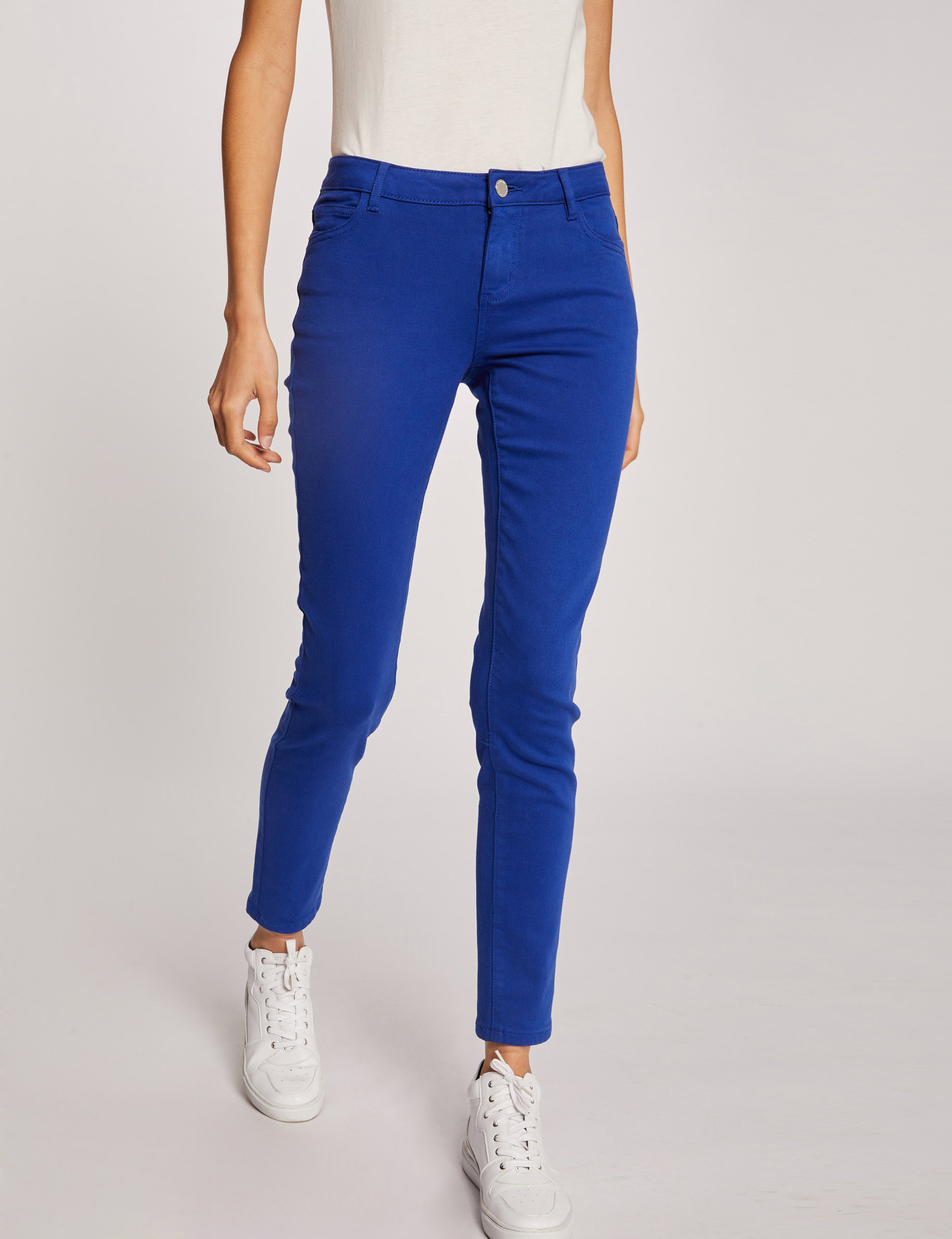 pantalon skinny taille basse bleu electrique femme Pantalon skinny taille basse bleu electrique femme