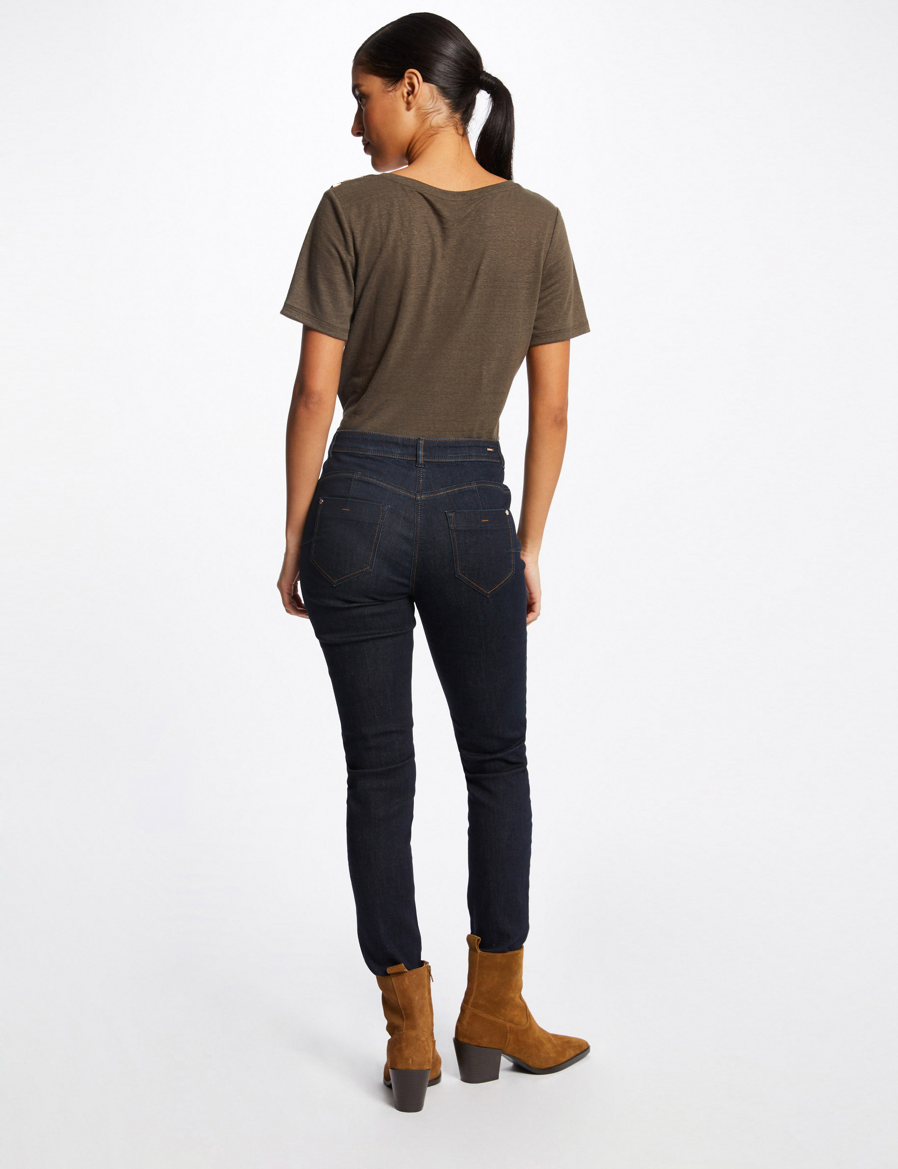Jeans slim taille standard jean brut femme