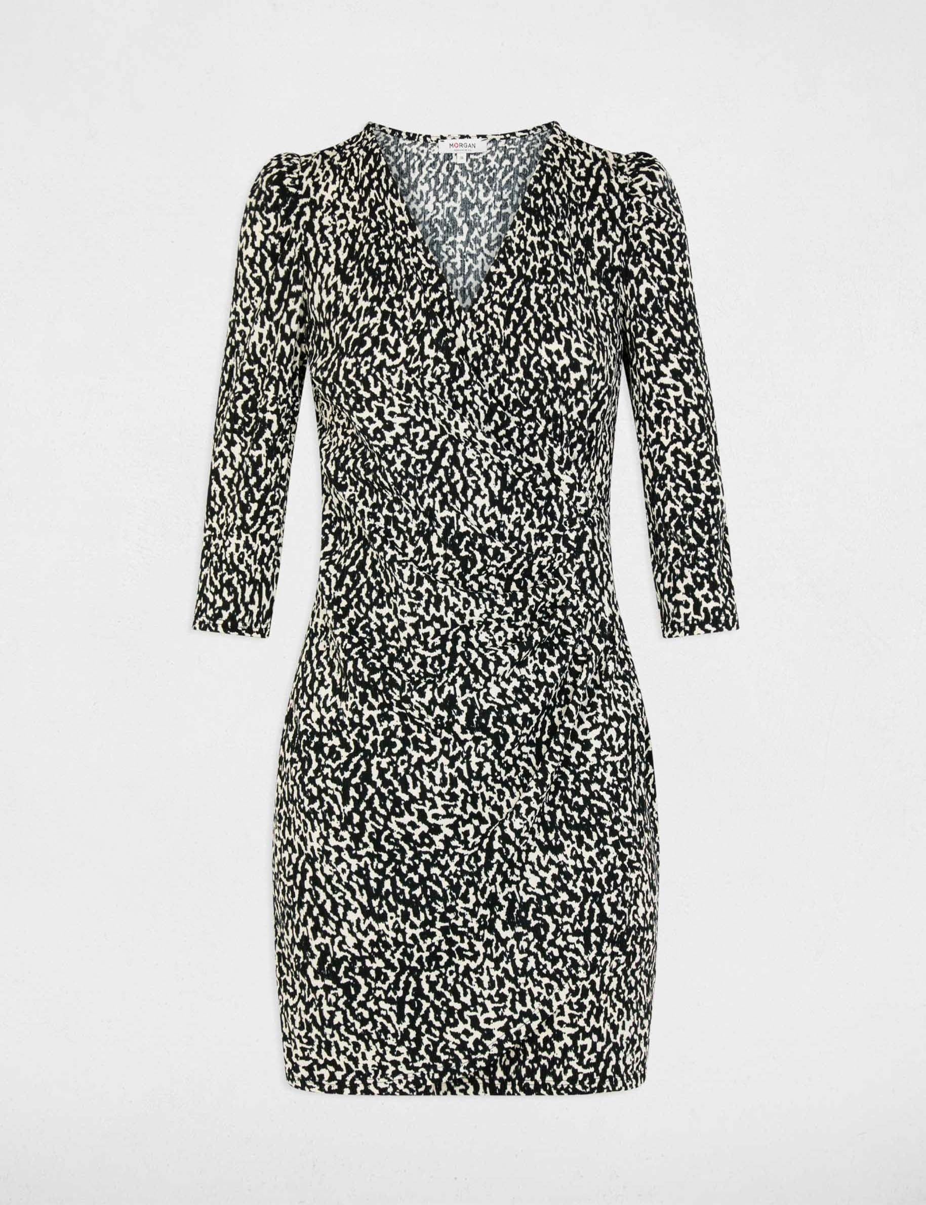 Robe courte ajust&eacute;e multicolore femme