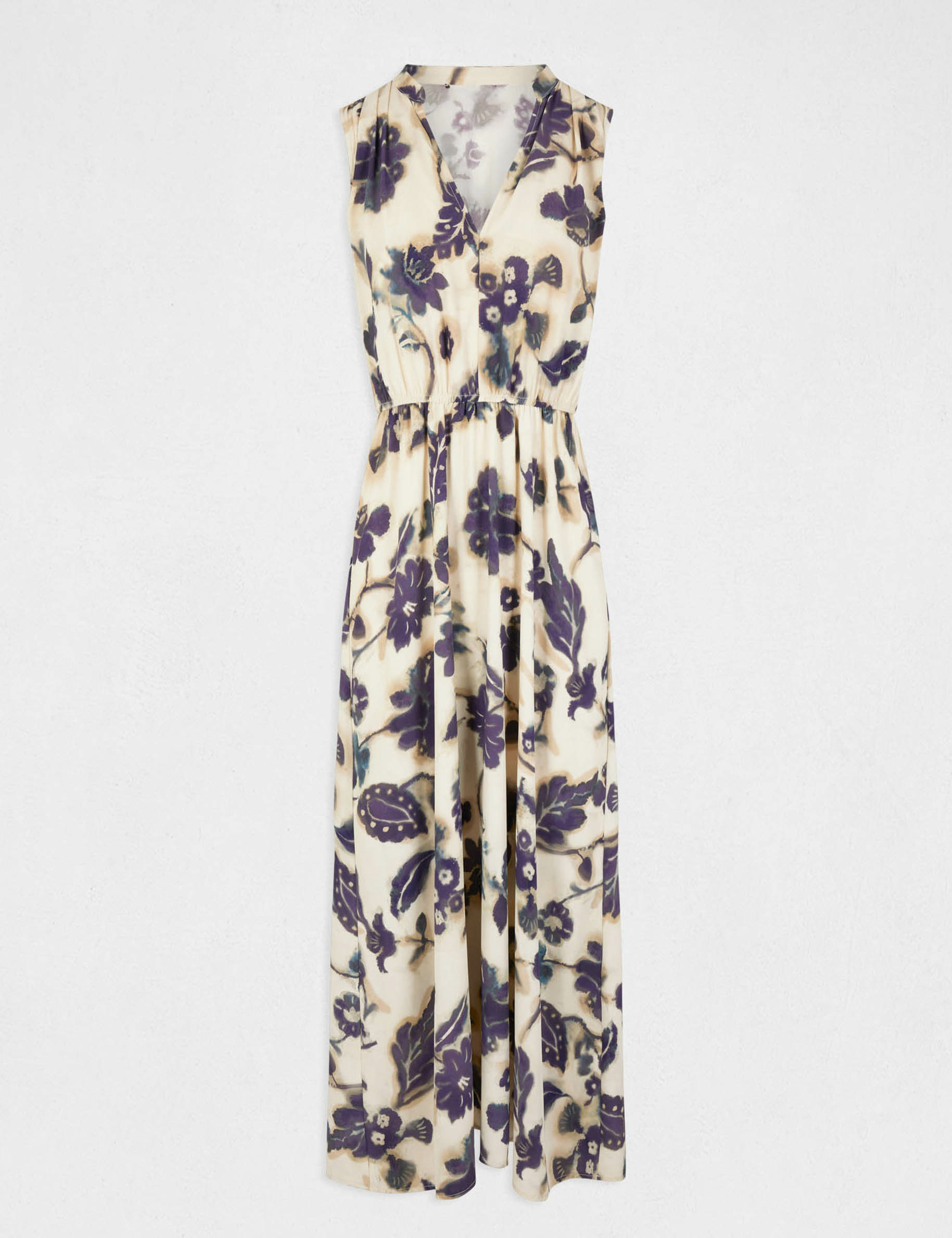 Robe longue évasée imprimé floral multico femme Robe longue évasée imprimé floral multico femme