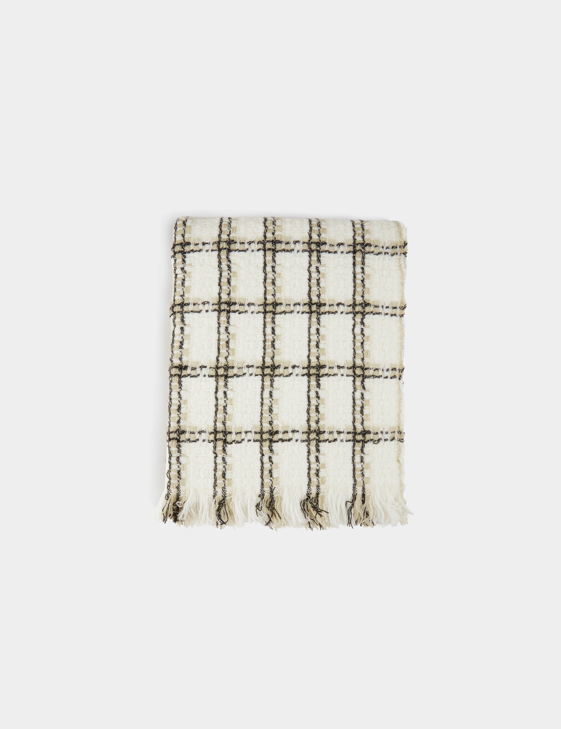 echarpe a carreaux beige femme Écharpe à carreaux beige femme